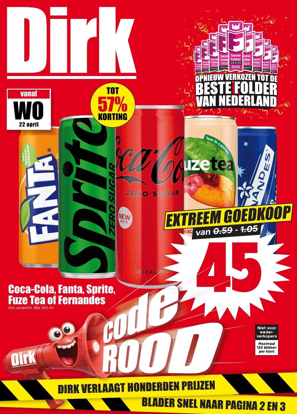 Huidige Dirk folder geldig van woensdag 22-04-2026 tot dinsdag 28-04-2026