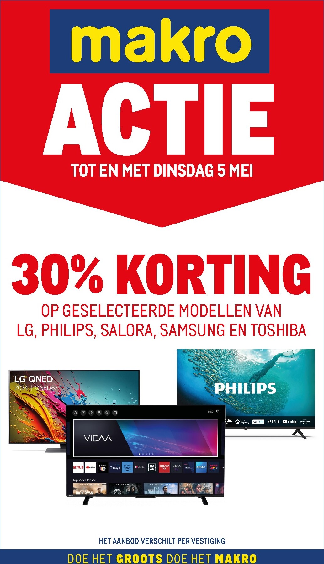 Huidige Makro - Actie TV's folder geldig van dinsdag 07-04-2026 tot dinsdag 05-05-2026