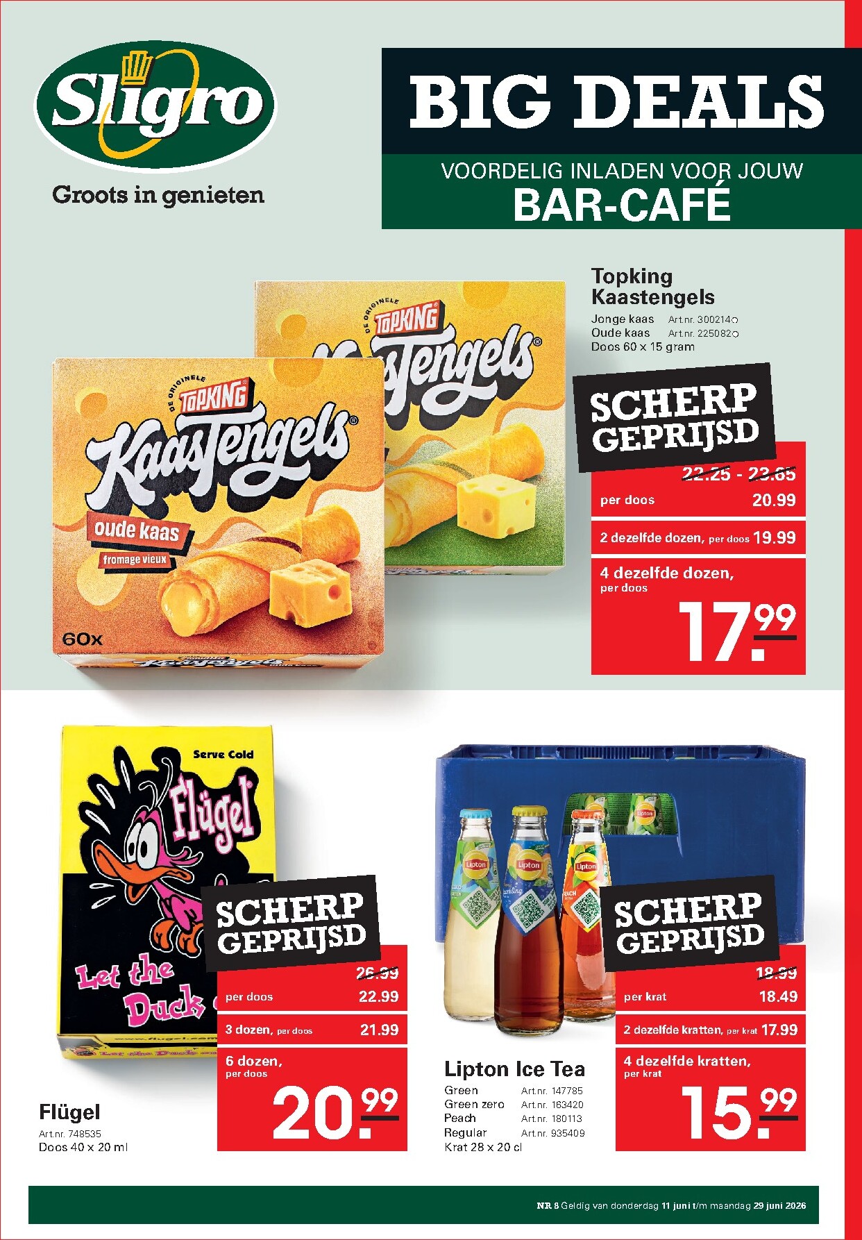 Huidige Sligro - Big Deals Bar-Café folder geldig van donderdag 11-06-2026 tot maandag 29-06-2026