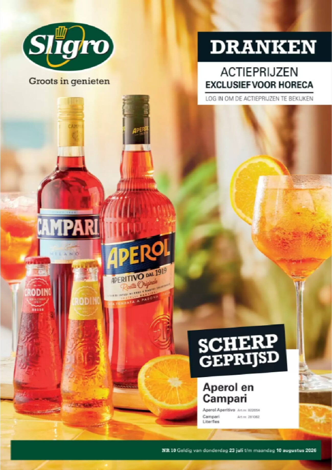 Huidige Sligro - Dranken folder geldig van donderdag 23-07-2026 tot maandag 10-08-2026