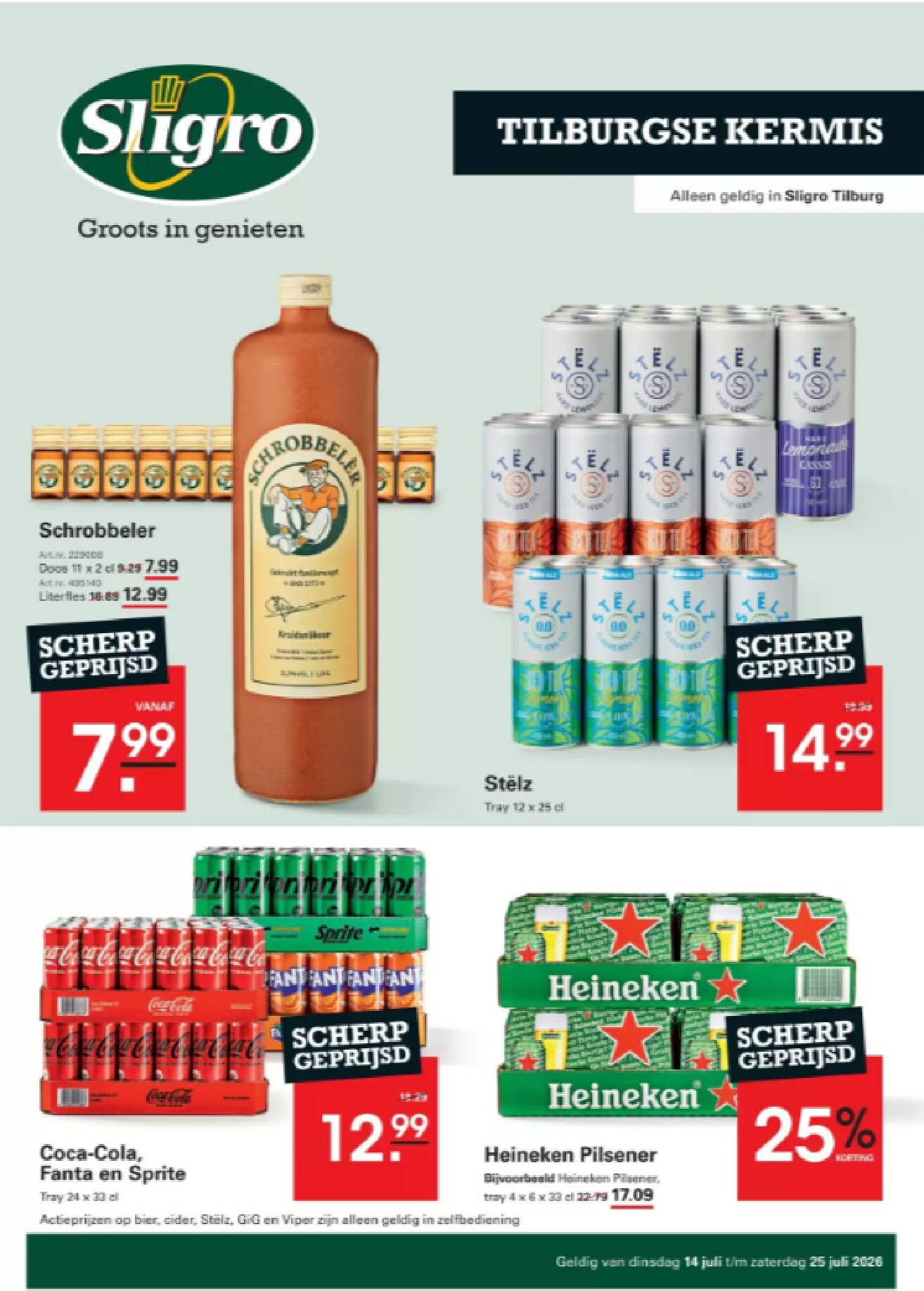 Huidige Sligro - Tilburgse kermis folder geldig van dinsdag 14-07-2026 tot zaterdag 25-07-2026