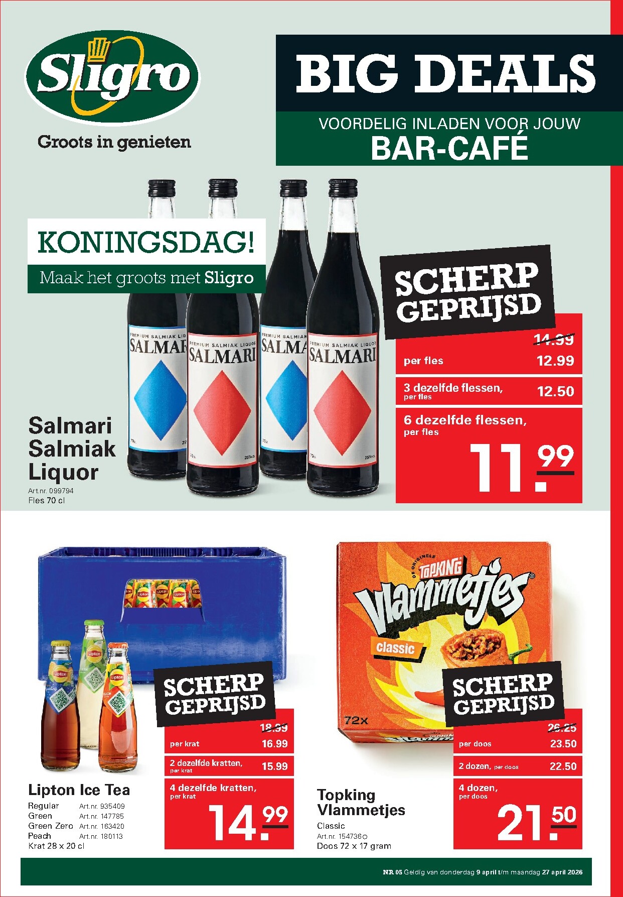 De Sligro - Bigdeals Bar-café folder geldig vanaf 09-04-2026 t/m 27-04-2026
