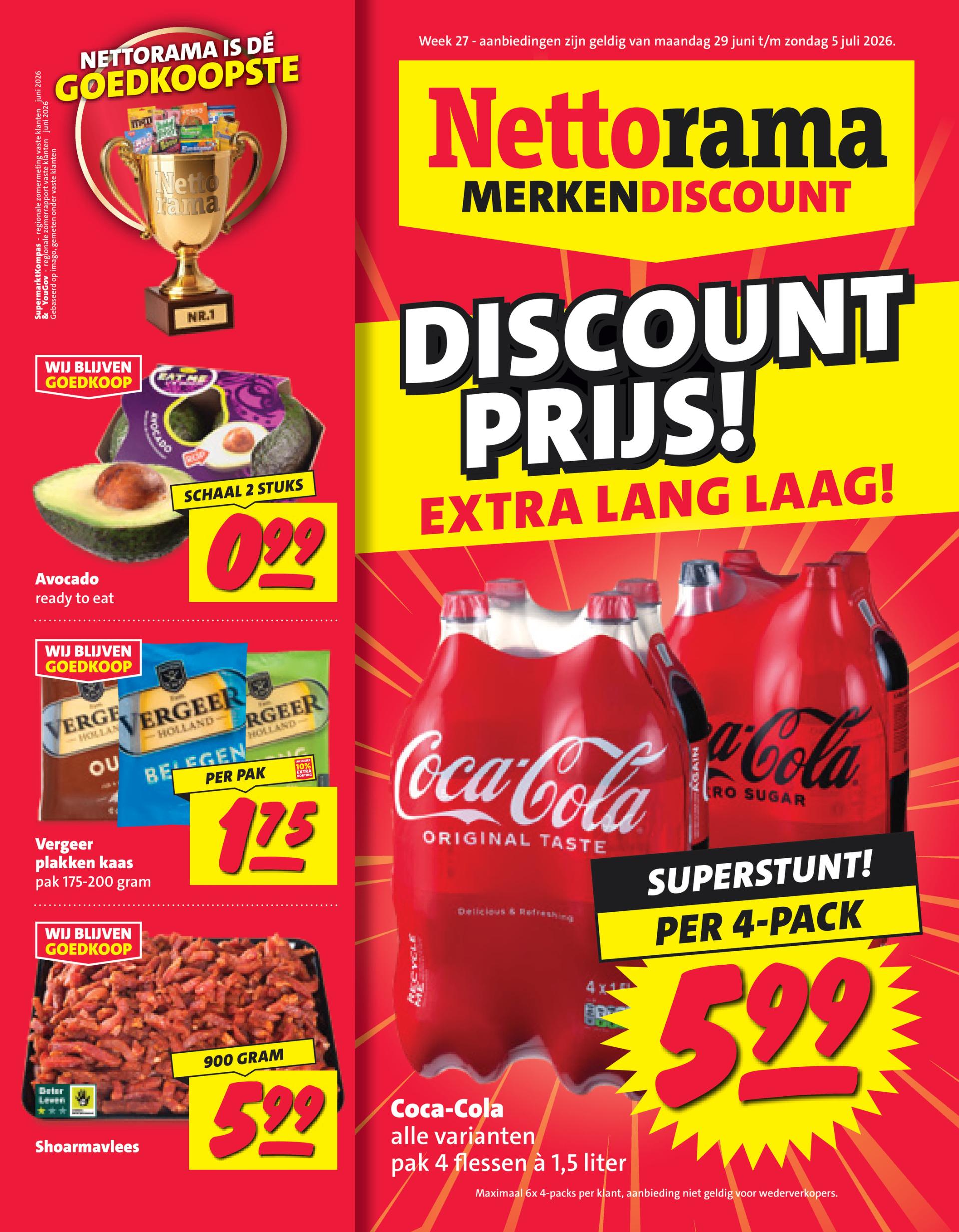 Nettorama folder voor volgende week van maandag 29-06-2026 tot zondag 05-07-2026