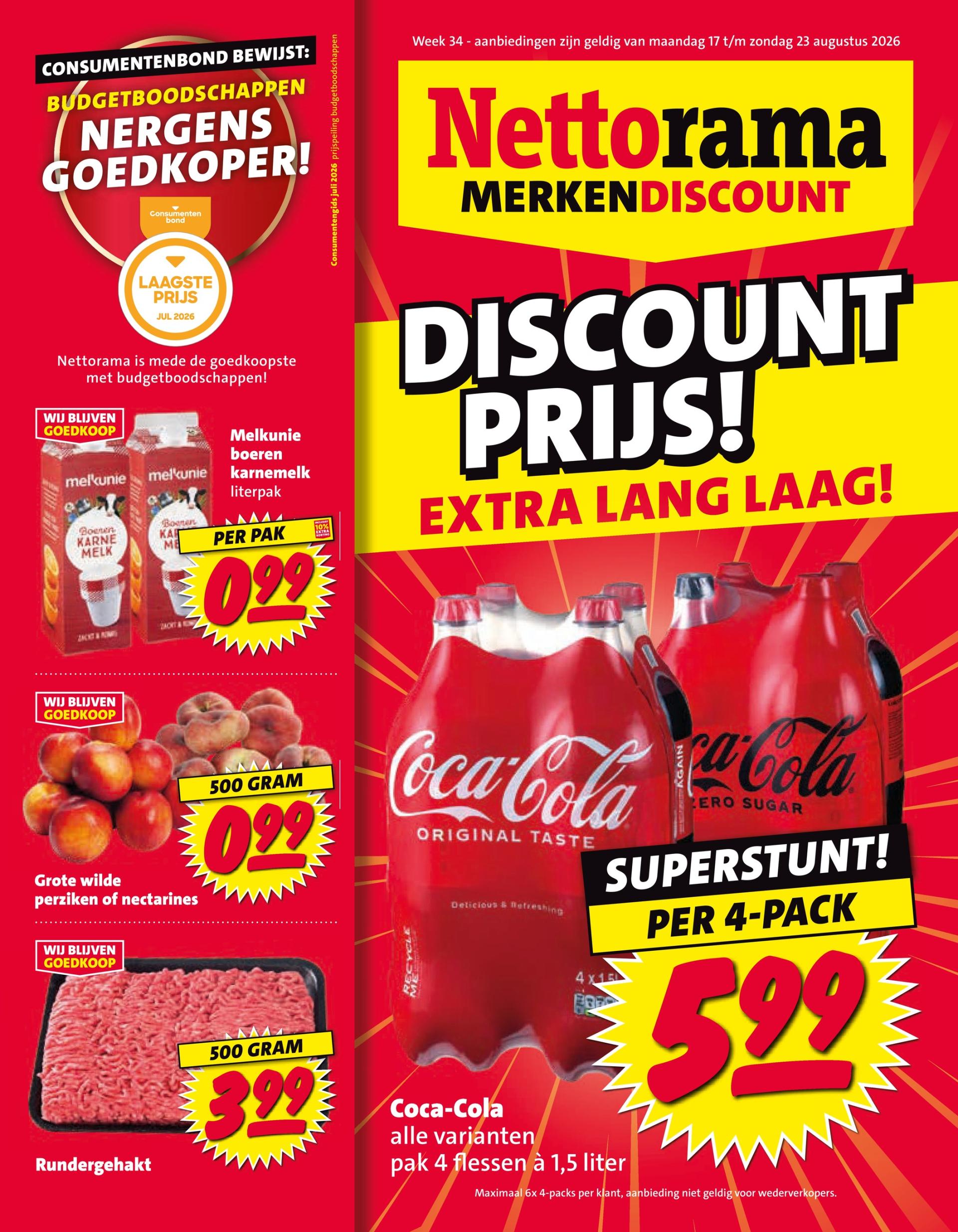 Nettorama folder voor volgende week van maandag 17-08-2026 tot zondag 23-08-2026