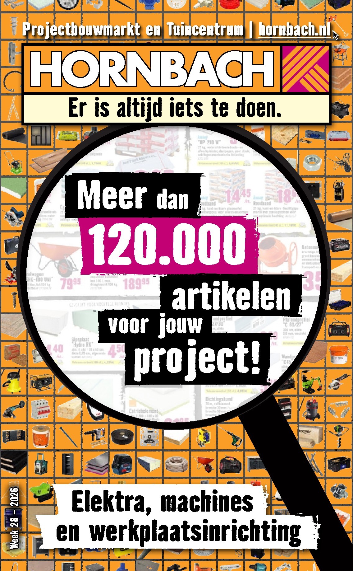 Huidige Hornbach - Elektra, machines en werkplaatsinrichting folder geldig van maandag 06-07-2026 tot zondag 16-08-2026