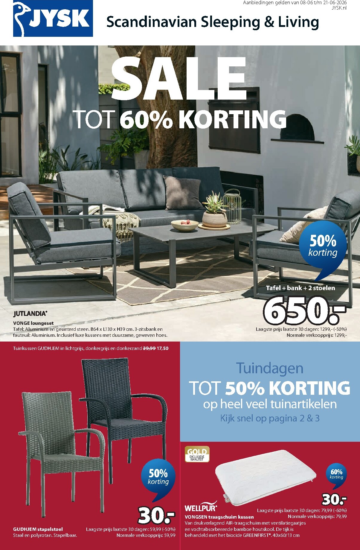 Huidige JYSK folder geldig van maandag 08-06-2026 tot zondag 21-06-2026