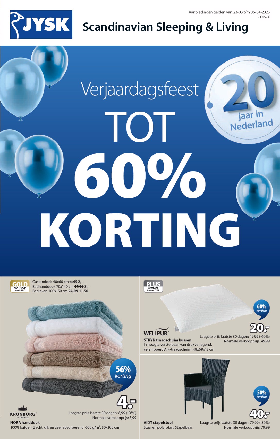 De JYSK folder geldig vanaf 23-03-2026 t/m 06-04-2026