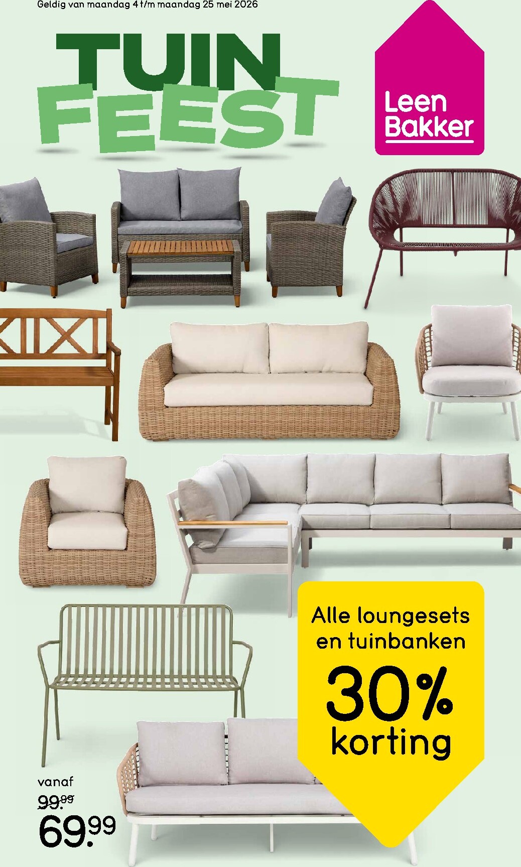 Huidige Leen Bakker folder geldig van maandag 04-05-2026 tot maandag 25-05-2026