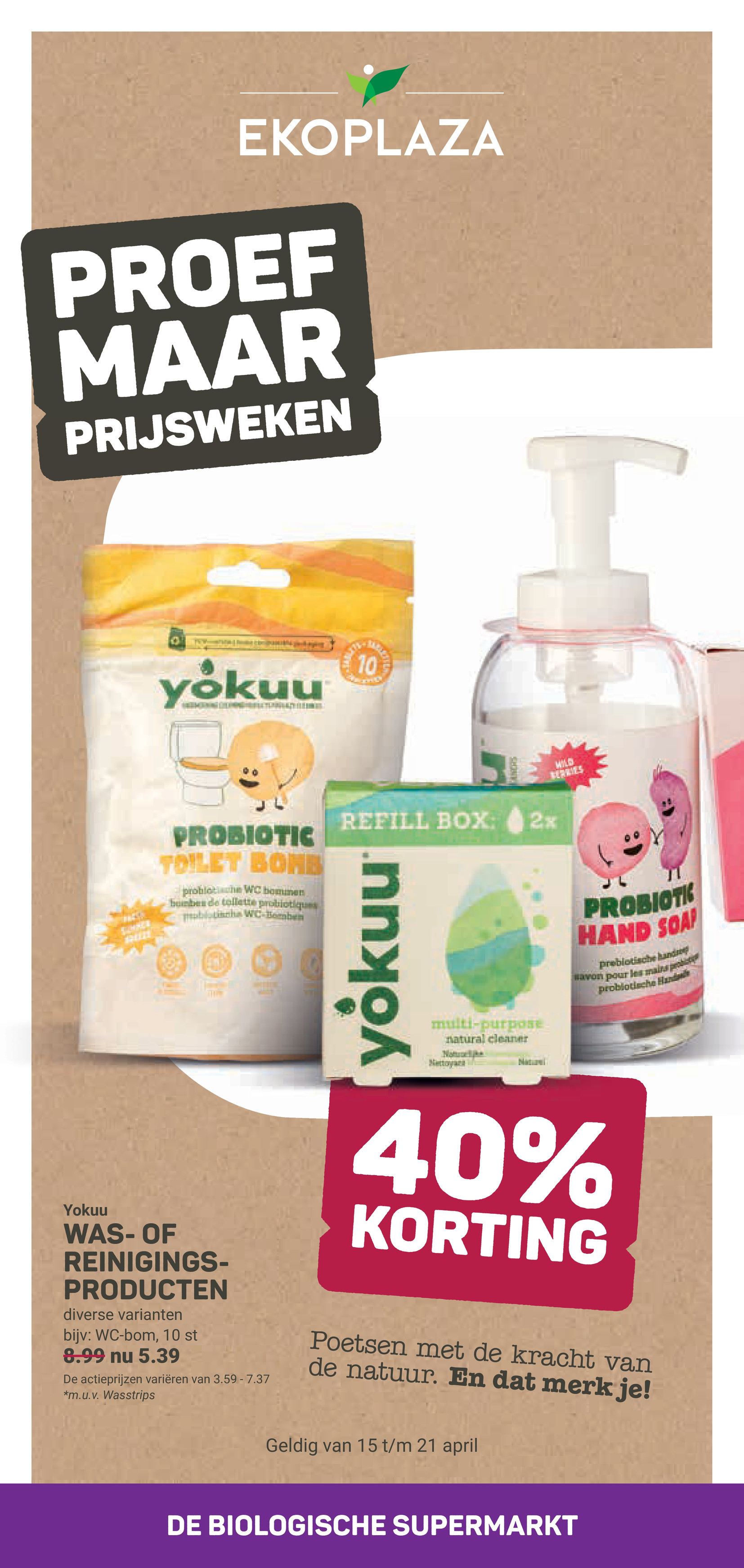 Huidige Ekoplaza folder geldig van woensdag 15-04-2026 tot dinsdag 21-04-2026