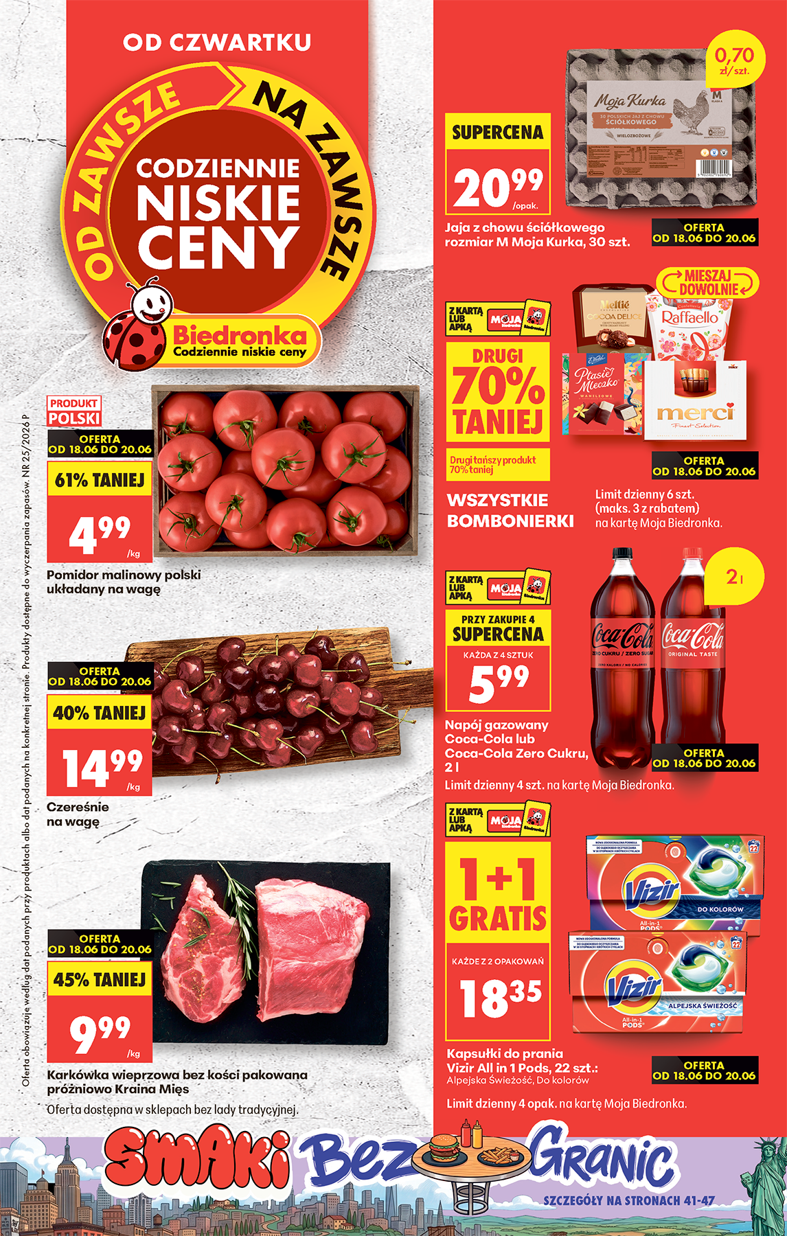 Aktualna gazetka Biedronka - Codziennie niskie ceny ważna od 18.06.2026 do 20.06.2026