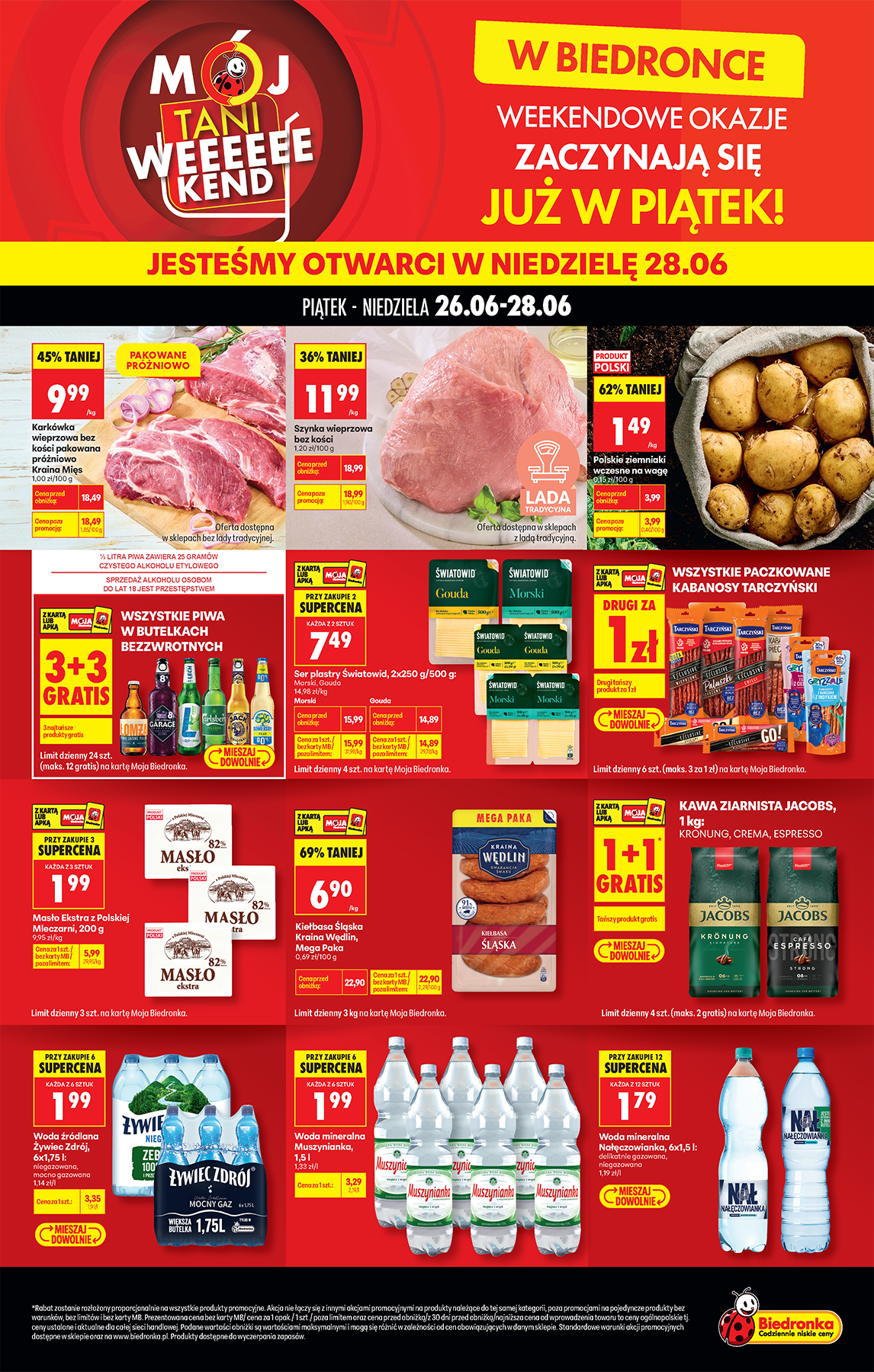 Aktualna gazetka Biedronka - Tani weekend ważna od 26.06.2026 do 28.06.2026