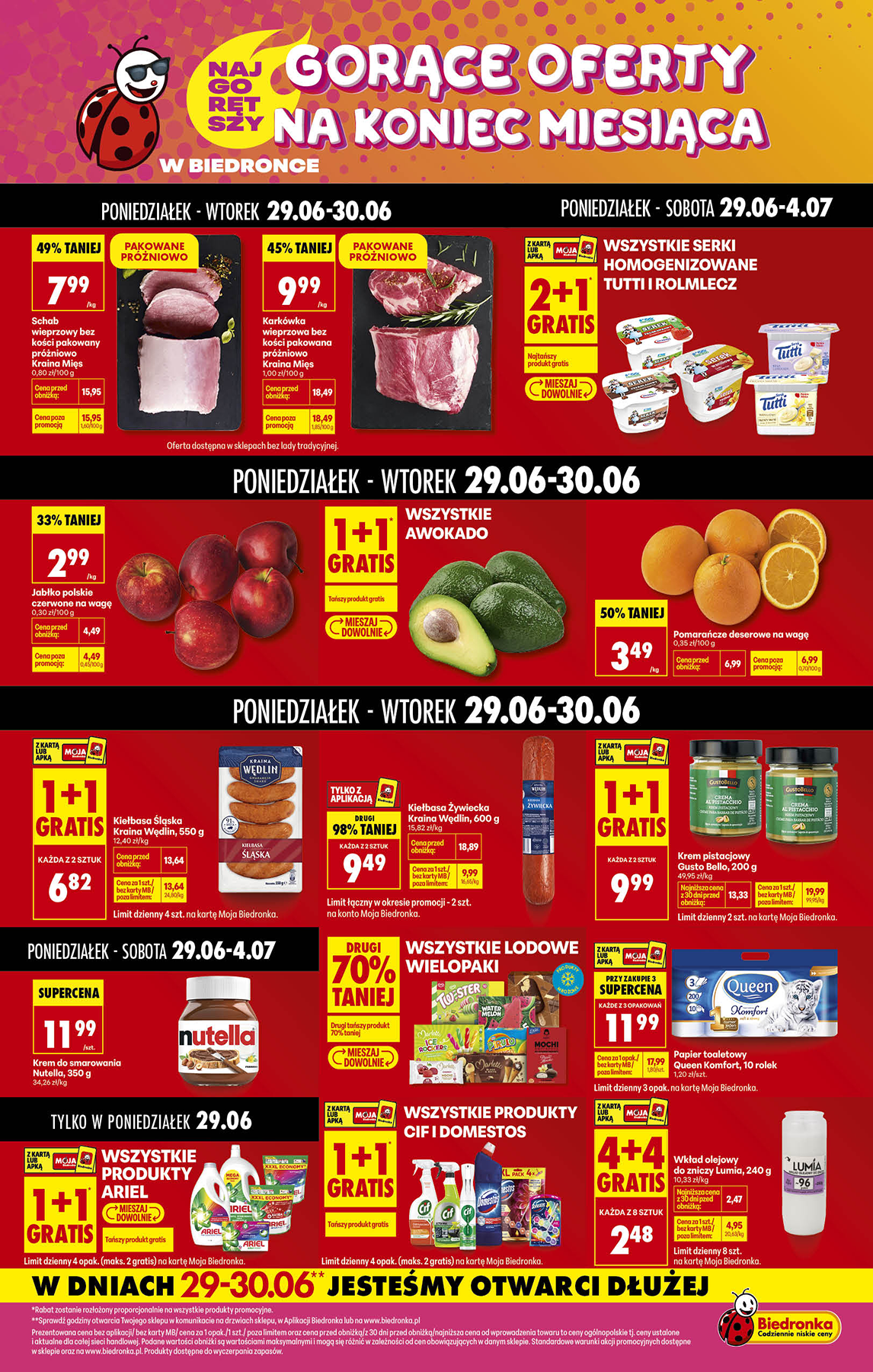 Aktualna gazetka Biedronka - Specjalny poniedziałek i wtorek ważna od 29.06.2026 do 30.06.2026
