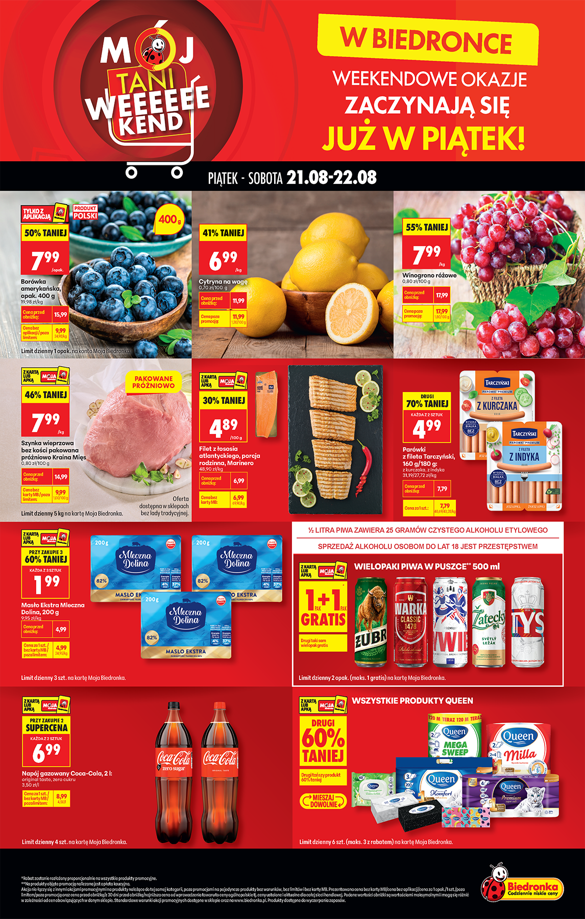 Aktualna gazetka Biedronka - Tani weekend ważna od 21.08.2026 do 22.08.2026
