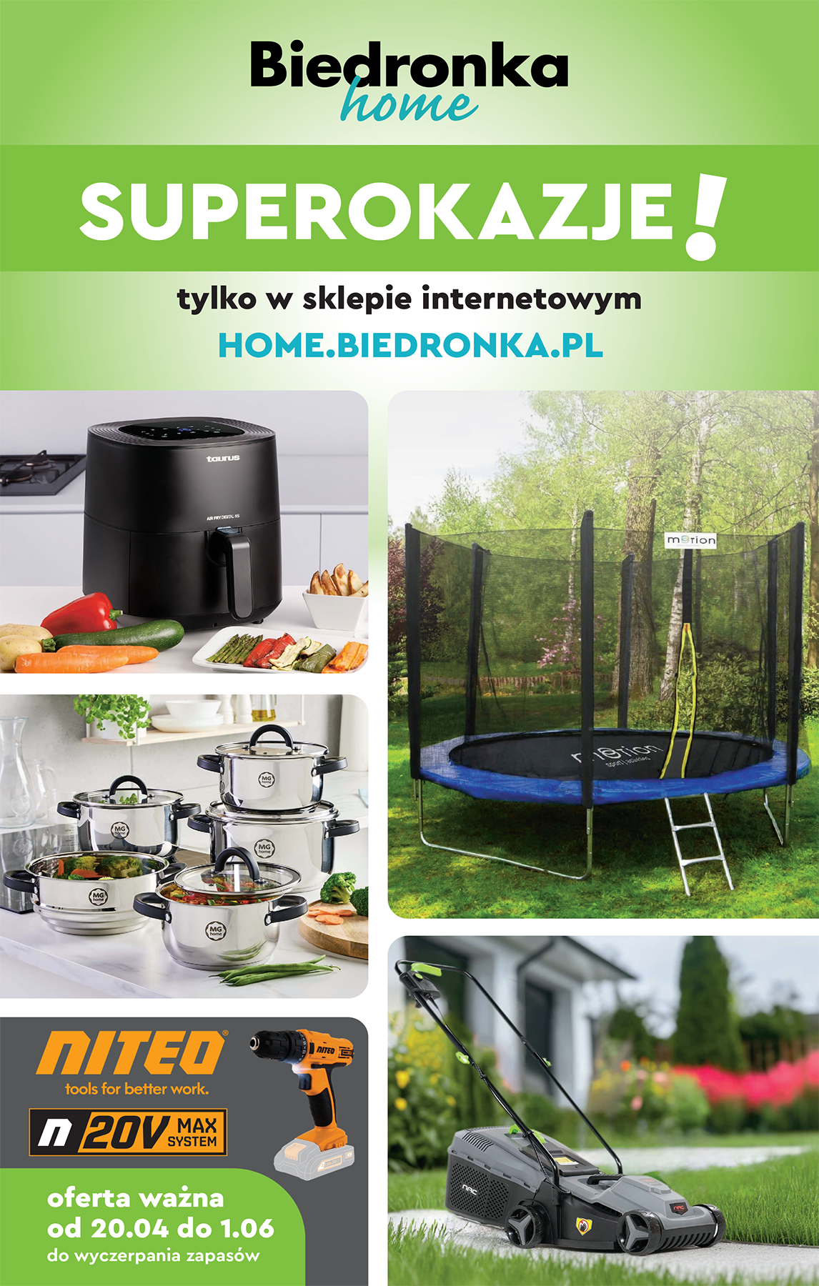 Najlepsze oferty z Biedronki: trampolina z siatką, LIDL: kurczak udka XXL, Kaufland: kiełbasa śląska i więcej! Promocje i rabaty na 23 kwietnia, 2025
