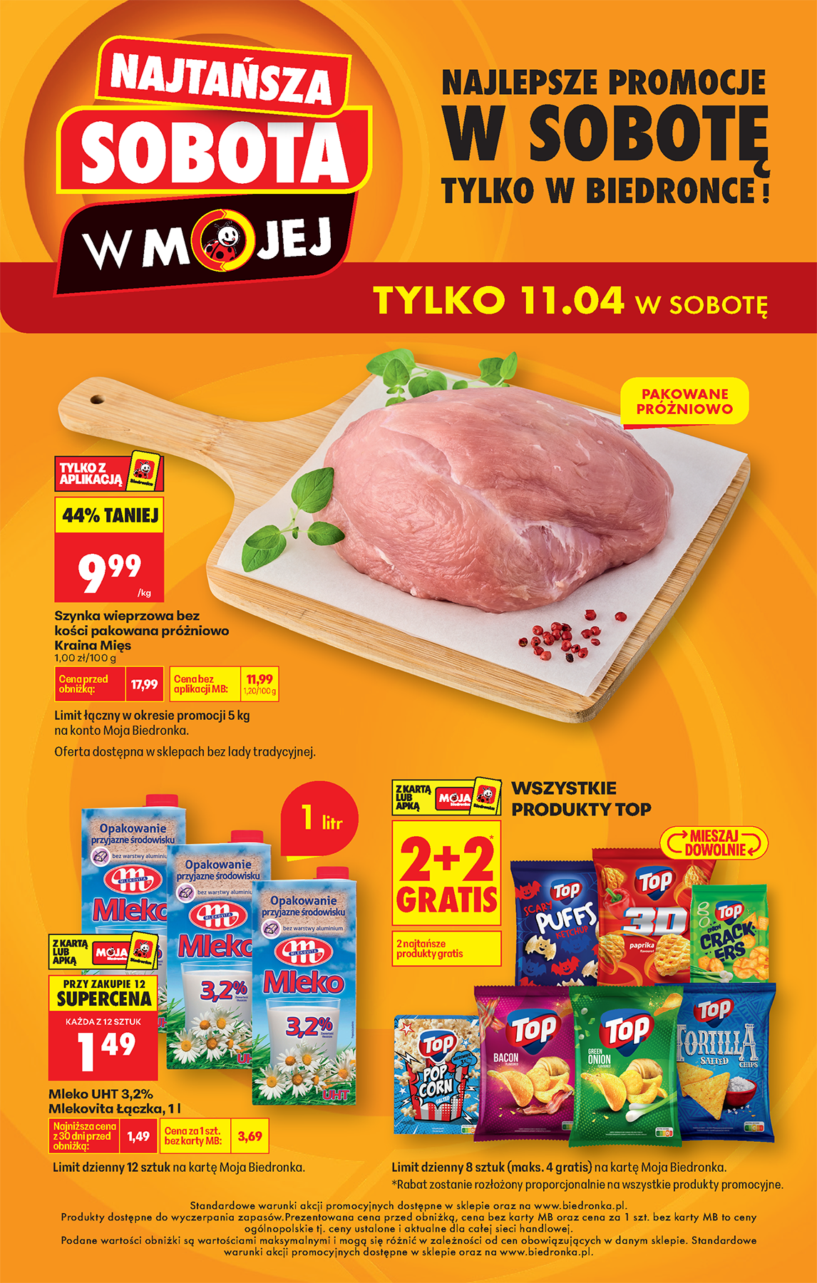 Aktualna gazetka Biedronka - Najtańszy sobota ważna od 11.04.2026 - 11.04.2026