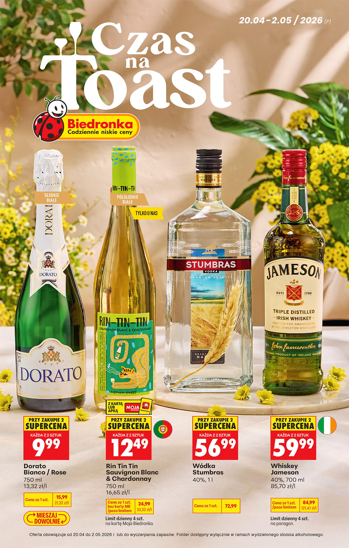 Nowa gazetka Biedronka - Alkohole ważna od 20.04.2026 do 02.05.2026