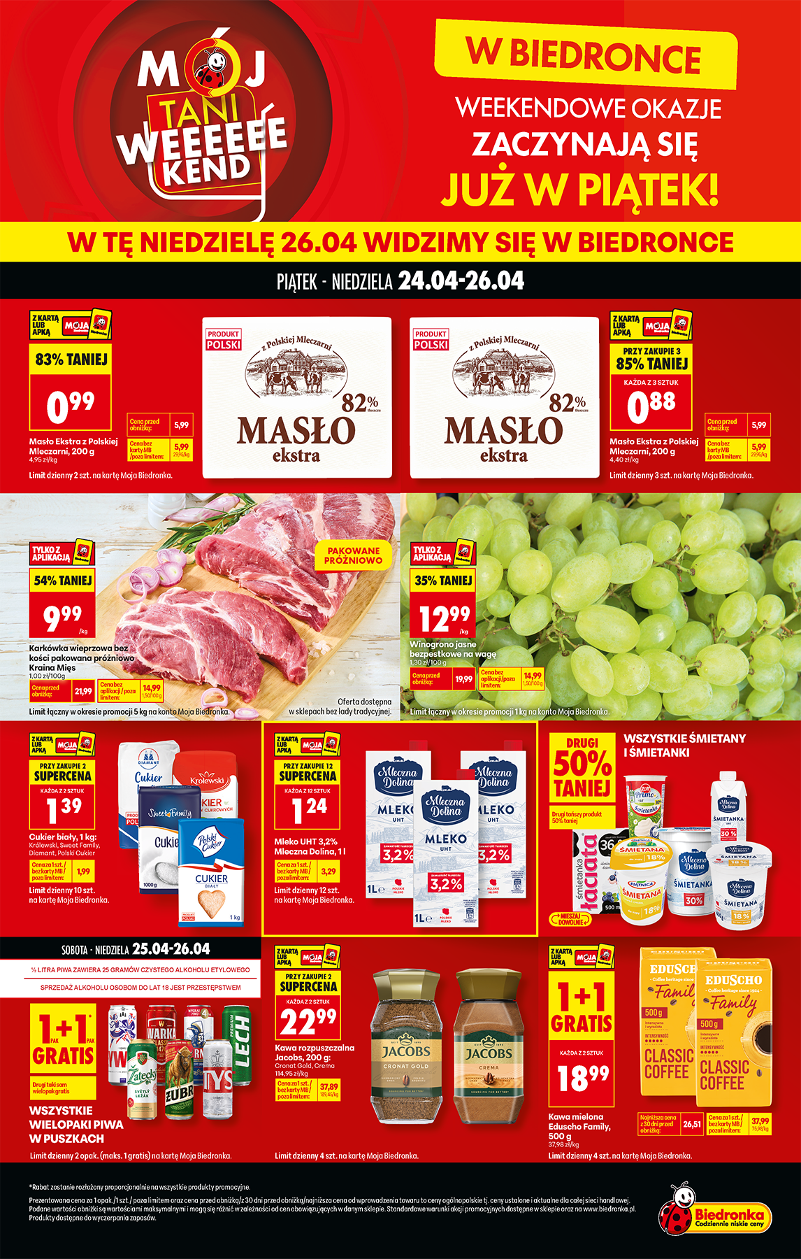 Nowa gazetka Biedronka - Tani weekend ważna od 24.04.2026 do 26.04.2026