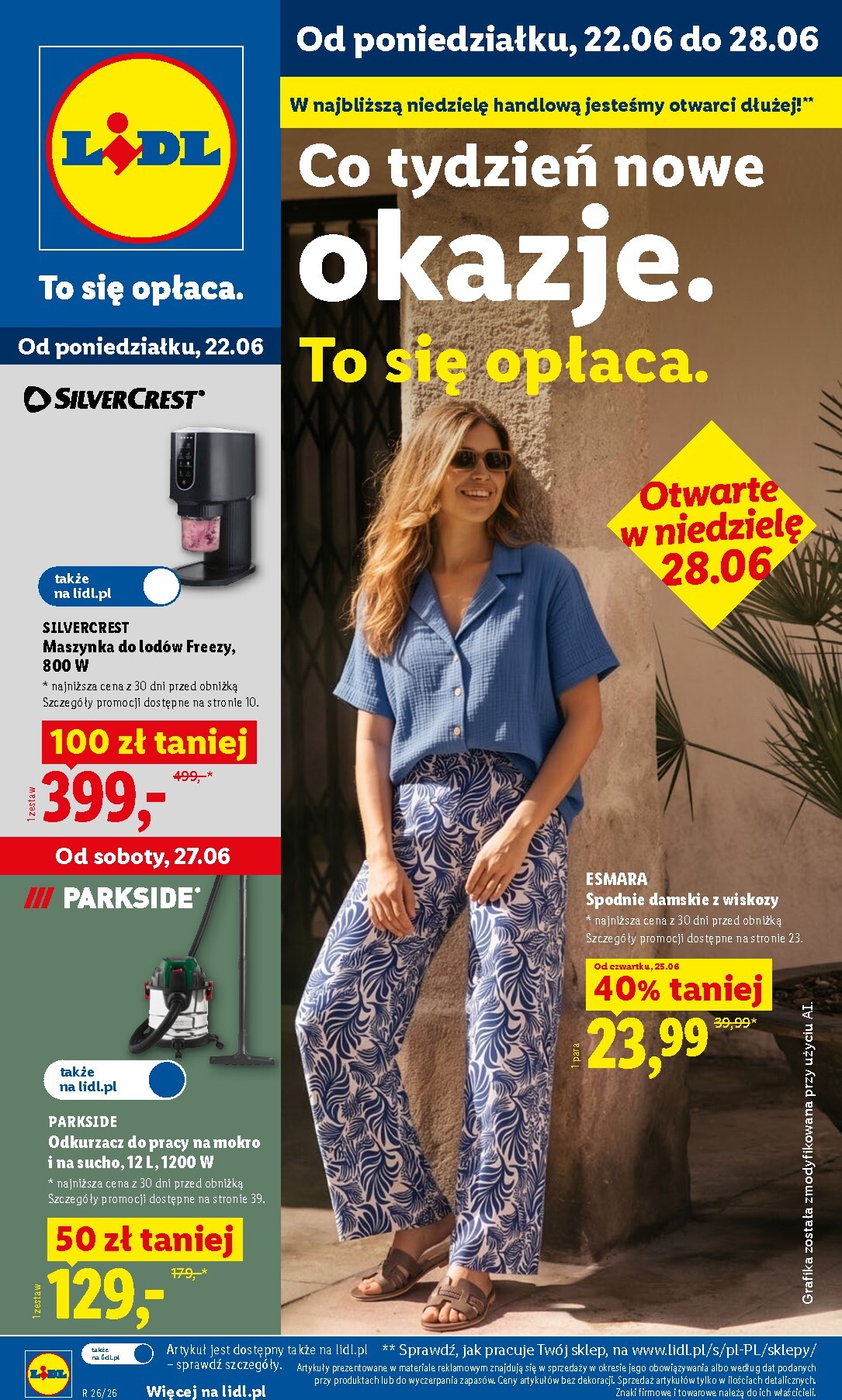 Aktualna gazetka Lidl - Co Tydzień Nowe Okazje ważna od 22.06.2026 do 28.06.2026