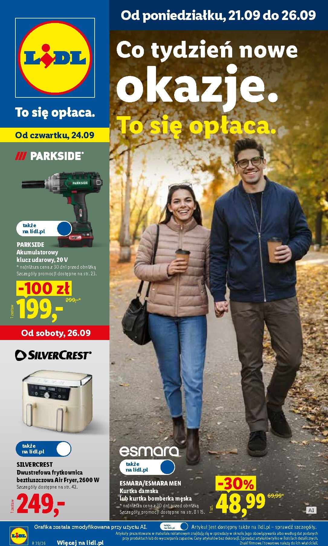 Aktualna gazetka Lidl - Okazje ważna od 21.09.2026 do 26.09.2026