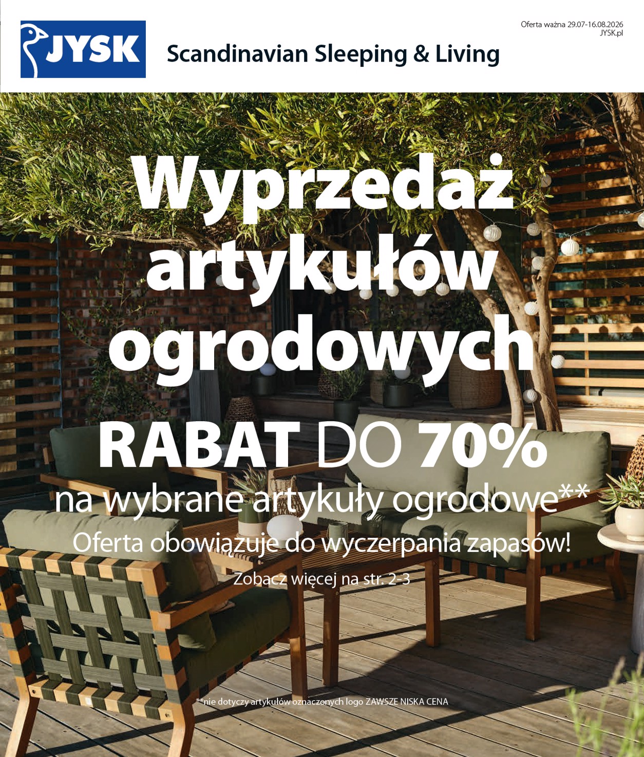 Aktualna gazetka JYSK ważna od 29.07.2026 do 16.08.2026