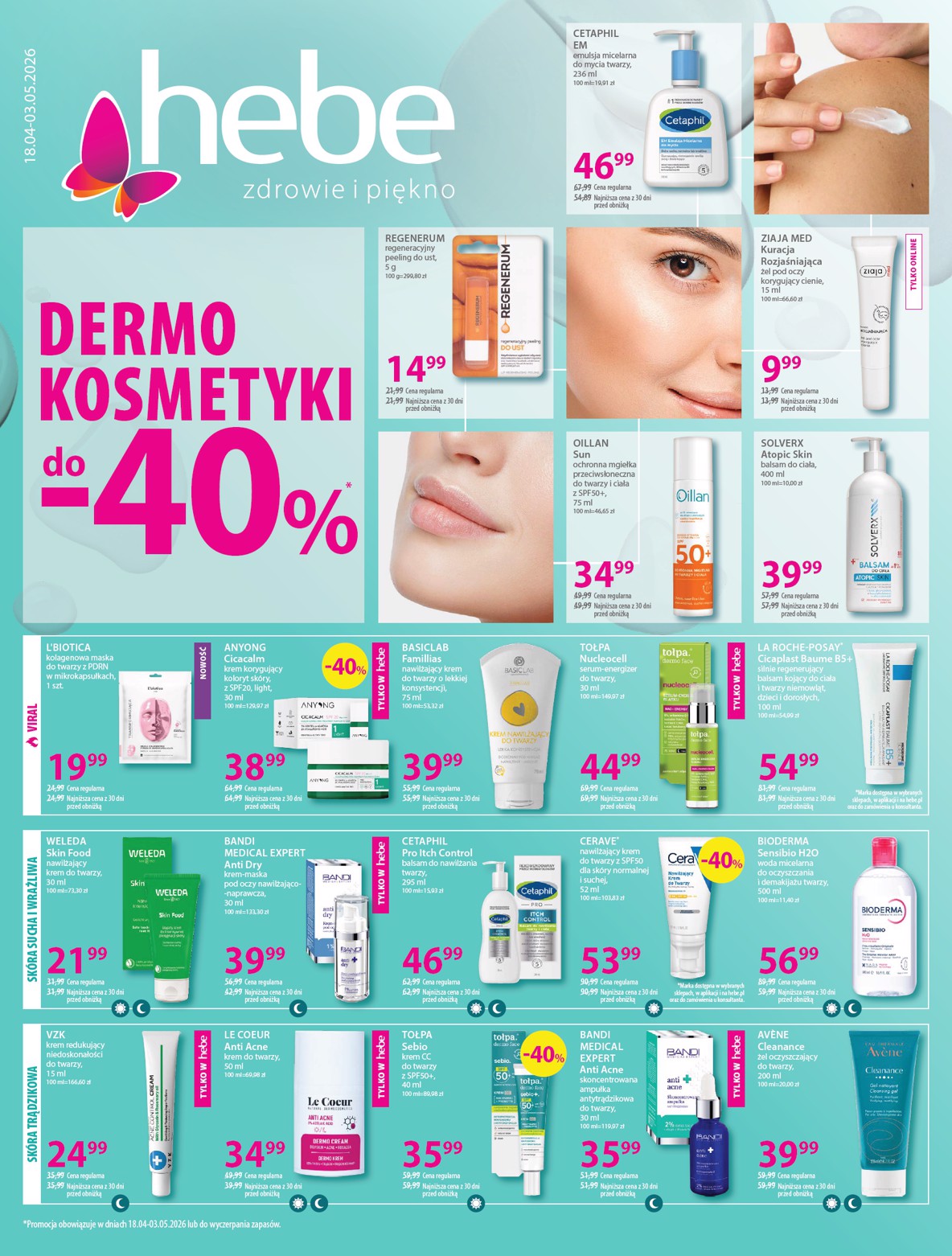 Aktualna gazetka Hebe - Ulotka ważna od 18.04.2026 do 03.05.2026