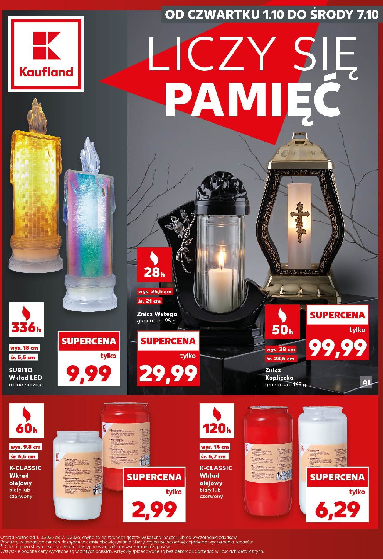 Nowa gazetka Kaufland - Katalog Znicze ważna od 01.10.2026 do 07.10.2026