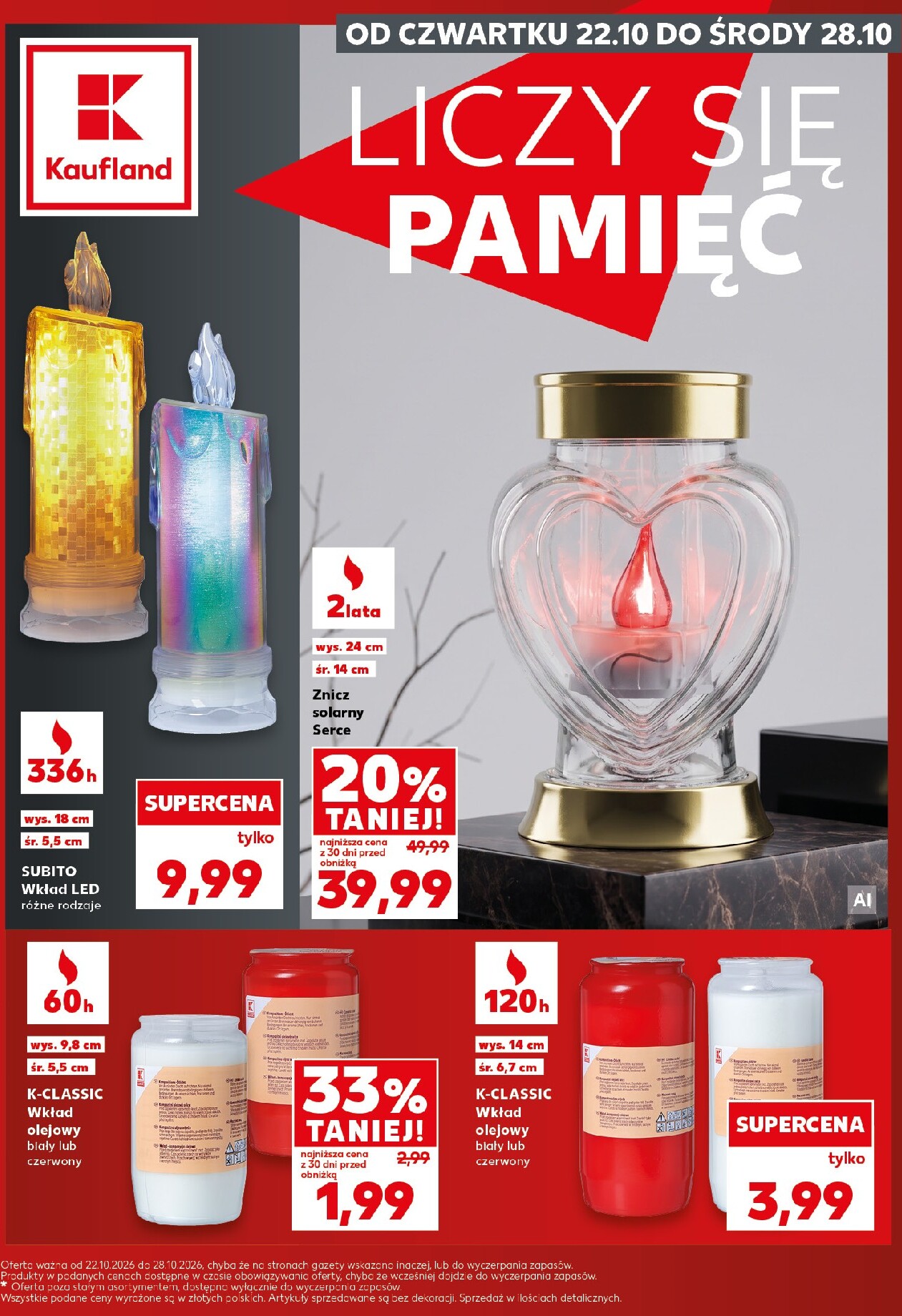 Nowa gazetka Kaufland - Katalog Znicze ważna od 22.10.2026 do 28.10.2026