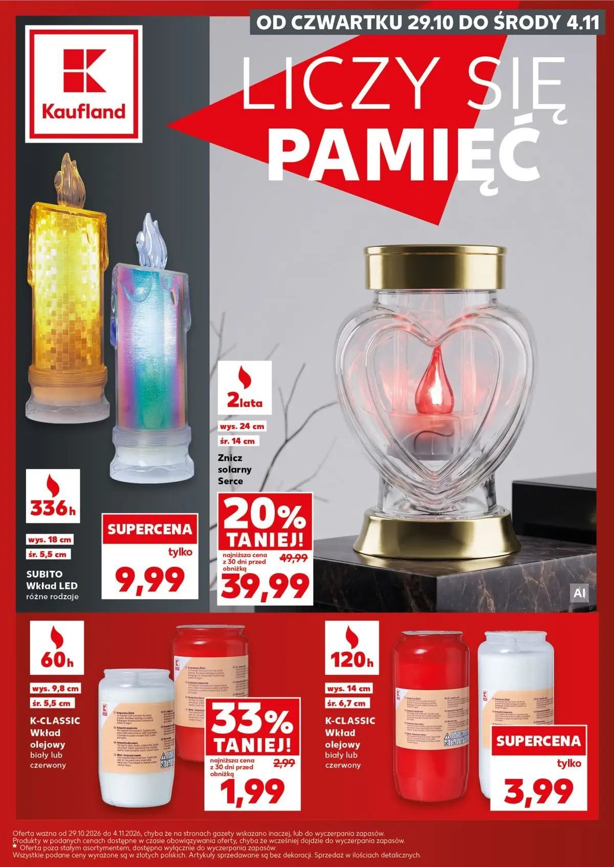 Nowa gazetka Kaufland - Katalog Znicze ważna od 29.10.2026 do 04.11.2026