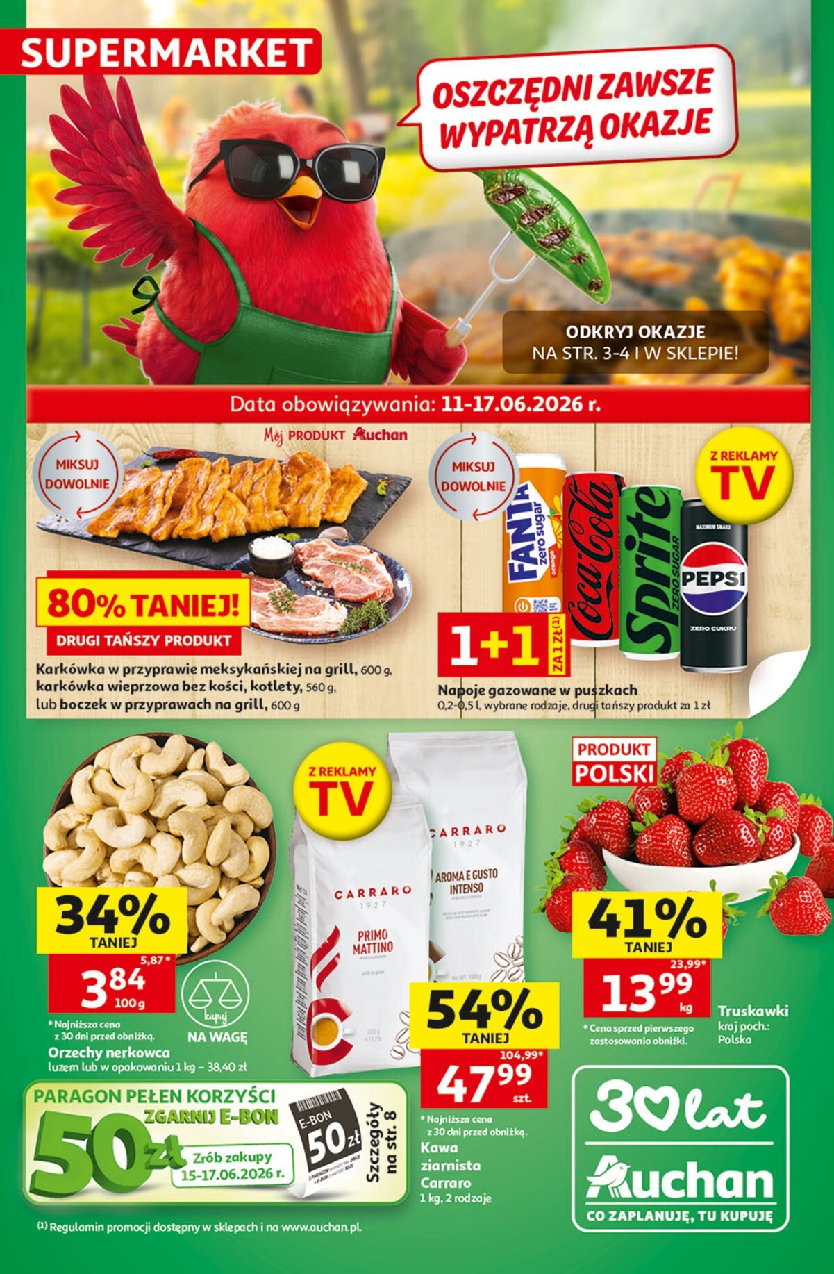 Nowa gazetka Supermarket Auchan ważna od 11.06.2026 do 17.06.2026