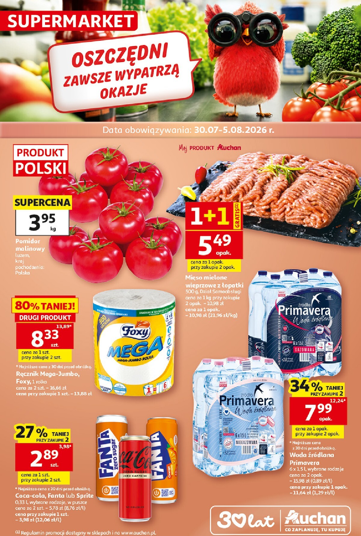Nowa gazetka Auchan Supermarket ważna od 30.07.2026 do 05.08.2026
