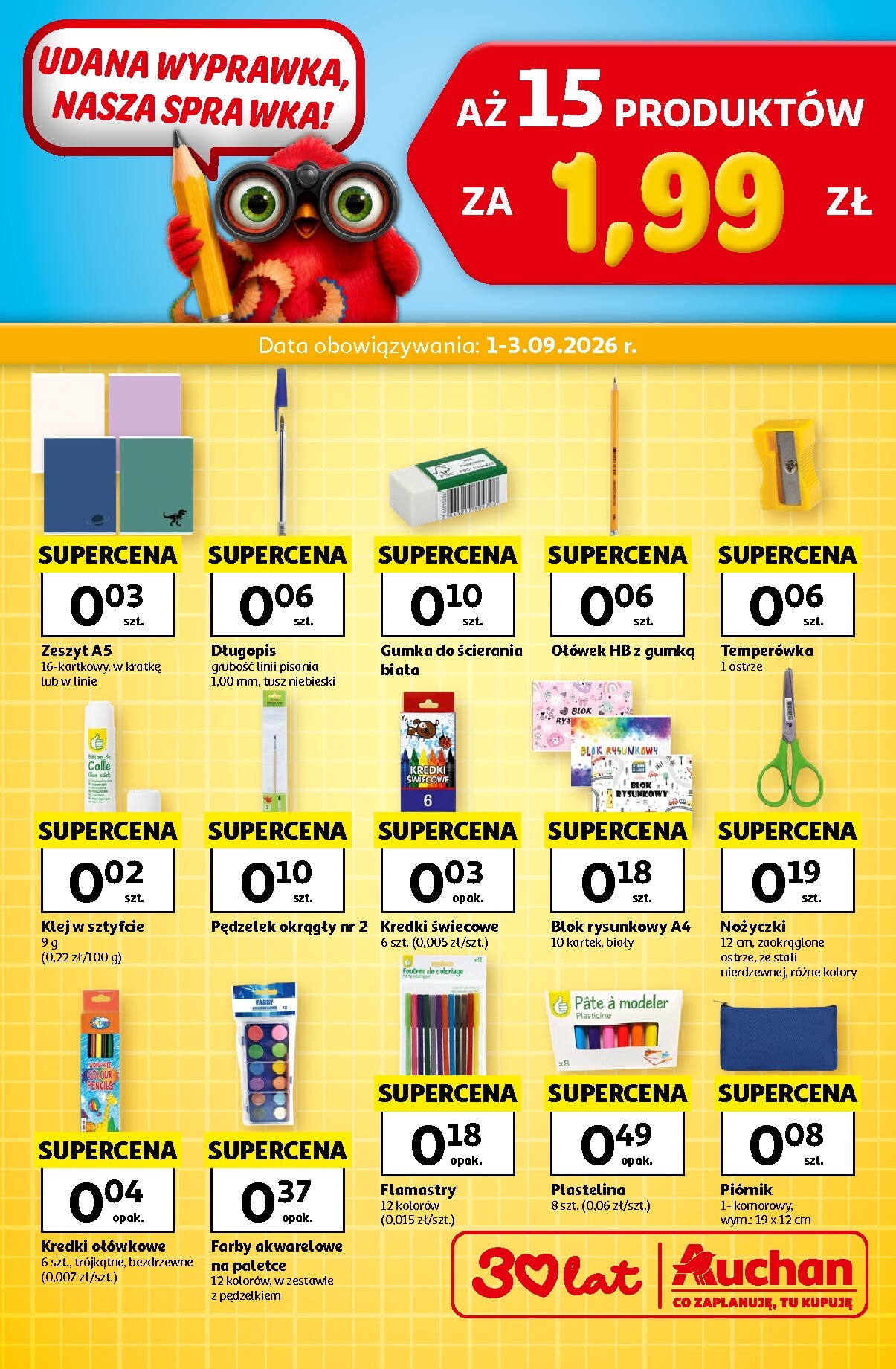 Aktualna gazetka Hipermarket Auchan - Wyprawka ważna od 01.09.2026 do 03.09.2026