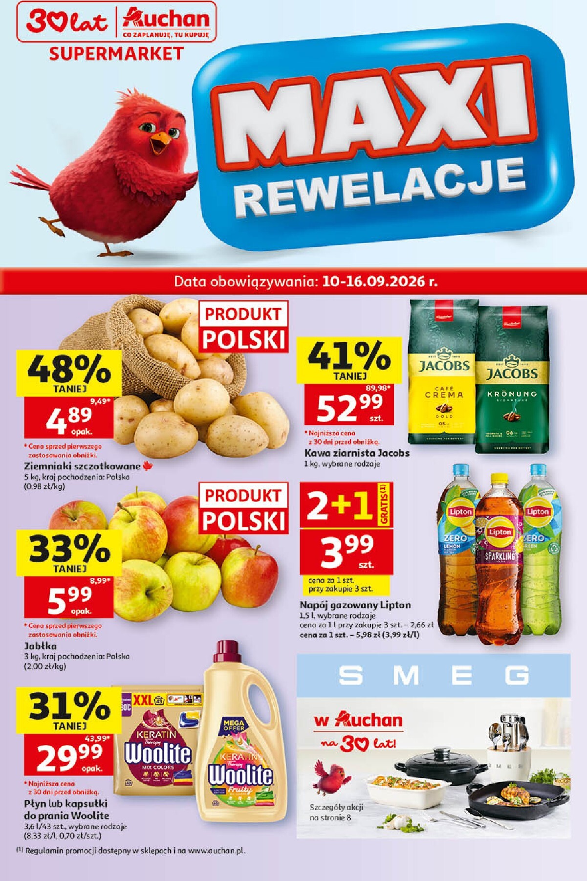 Nowa gazetka Auchan - Gazetka 30 Lat Supermarket Auchan ważna od 10.09.2026 do 16.09.2026