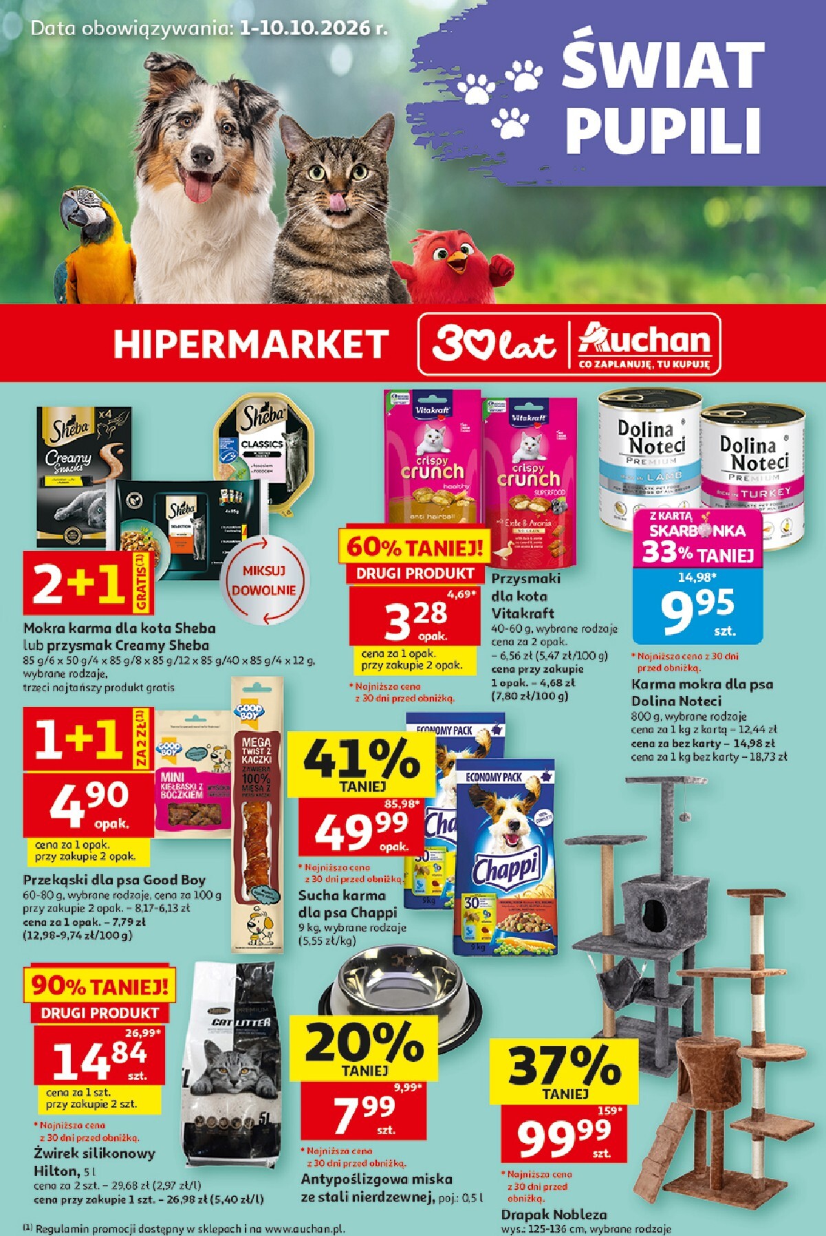 Aktualna gazetka Hipermarket Auchan - Świat Pupili ważna od 01.10.2026 do 10.10.2026