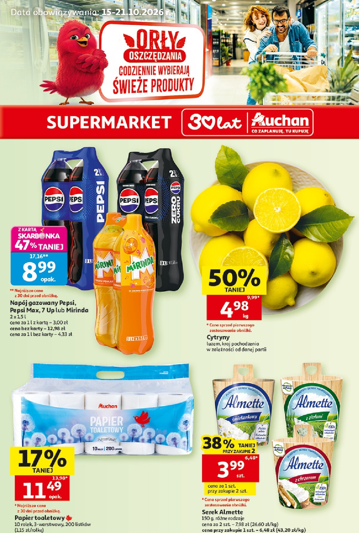 Nowa gazetka Supermarket Auchan ważna od 15.10.2026 do 21.10.2026