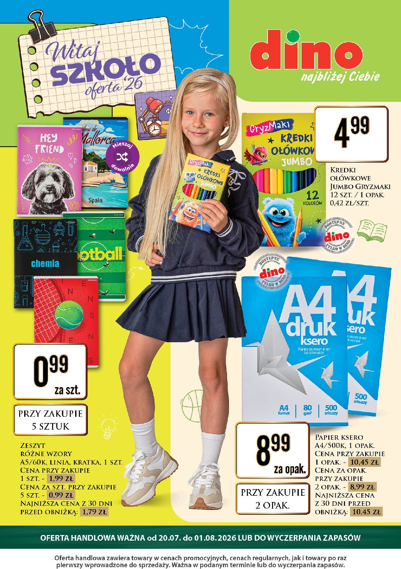 Aktualna gazetka Dino - Katalog - Witaj szkoło 2026 ważna od 20.07.2026 do 01.08.2026