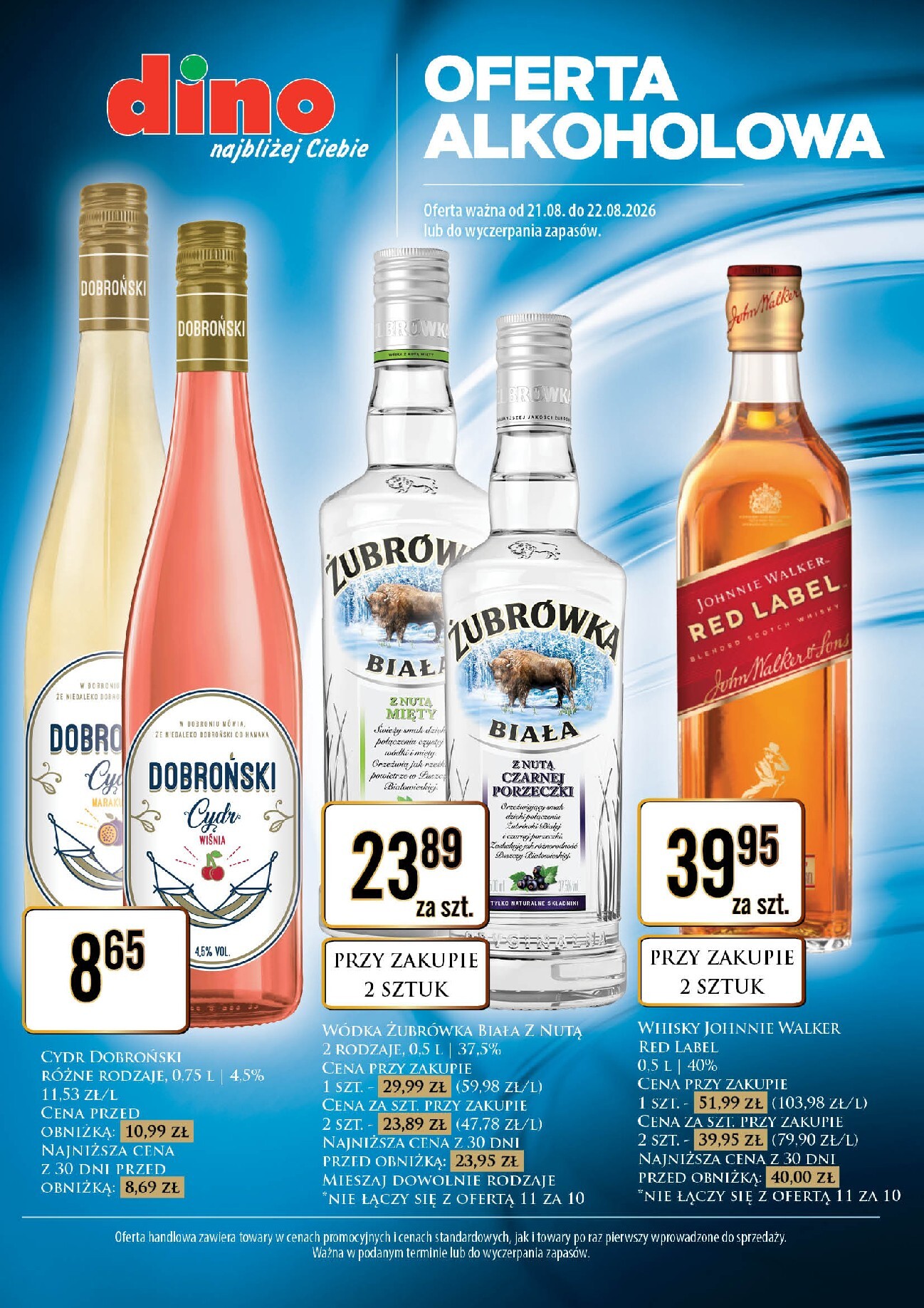 Aktualna gazetka Dino - Oferta alkoholowa ważna od 21.08.2026 do 22.08.2026