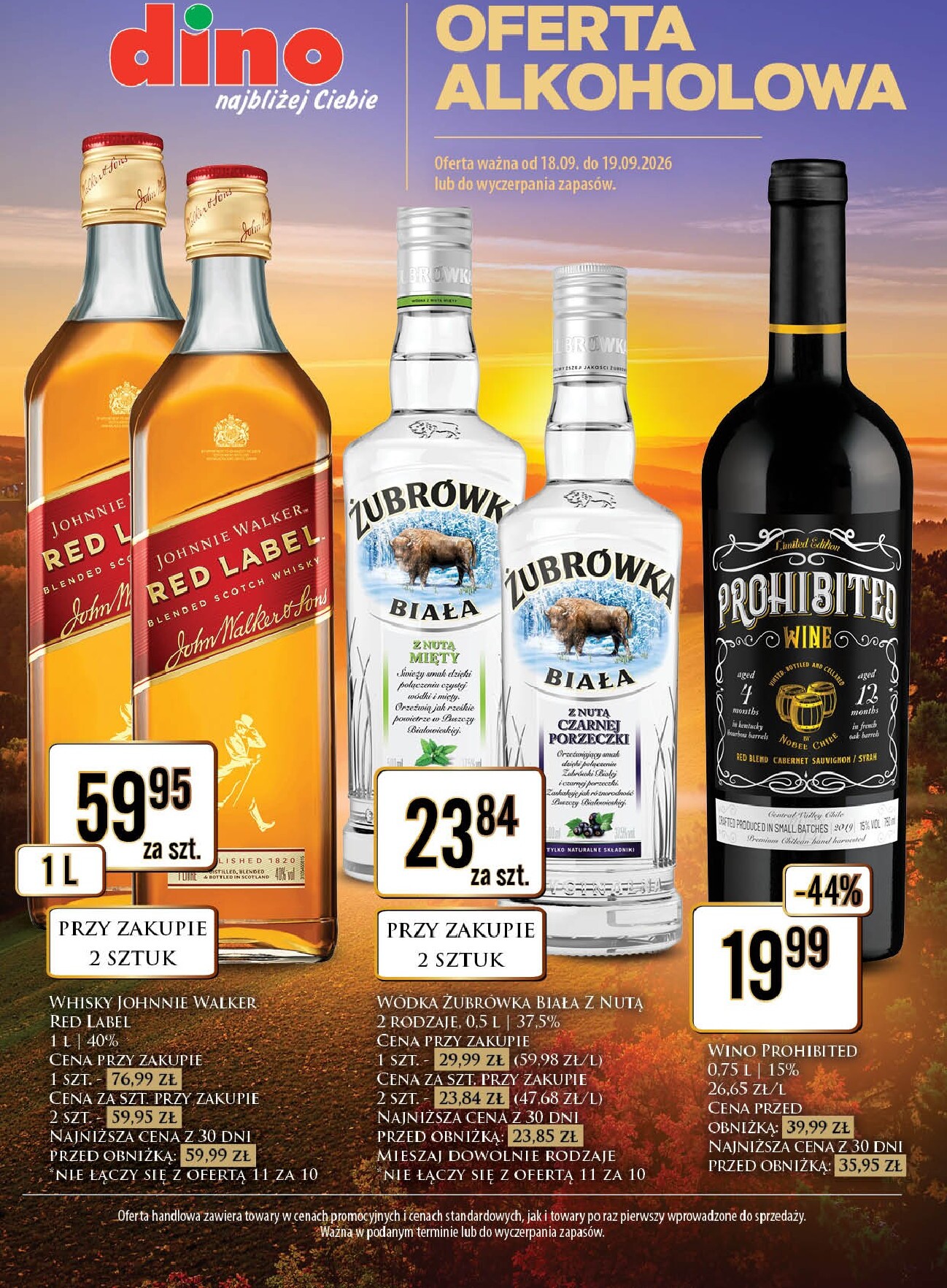 Aktualna gazetka Dino - Oferta alkoholowa ważna od 18.09.2026 do 19.09.2026
