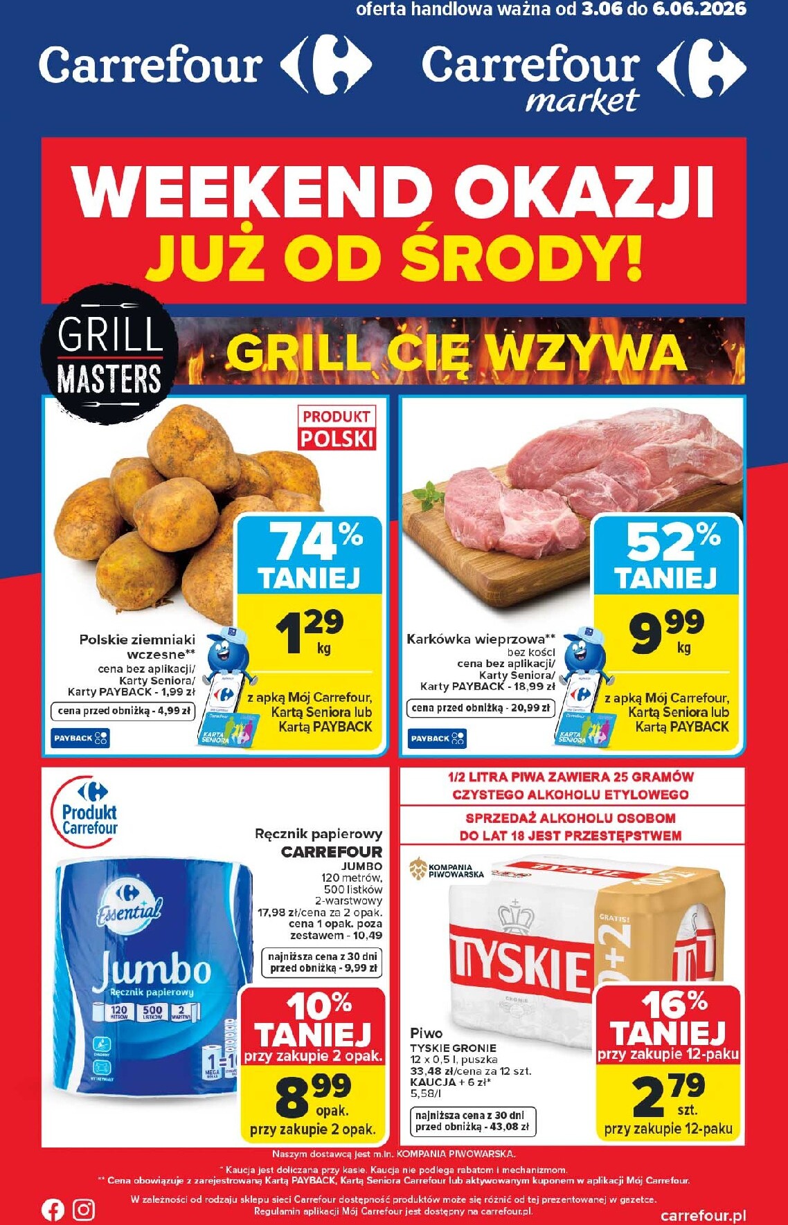 Aktualna gazetka Carrefour - Weekend promek juz od środy! ważna od 03.06.2026 do 06.06.2026