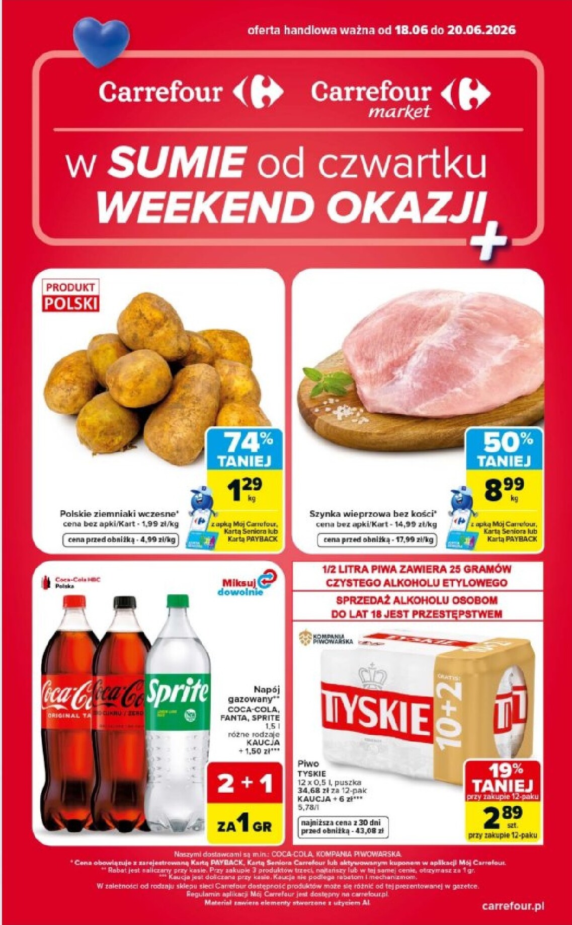 Nowa gazetka Carrefour - Weekend promek już od czwartku ważna od 18.06.2026 do 20.06.2026
