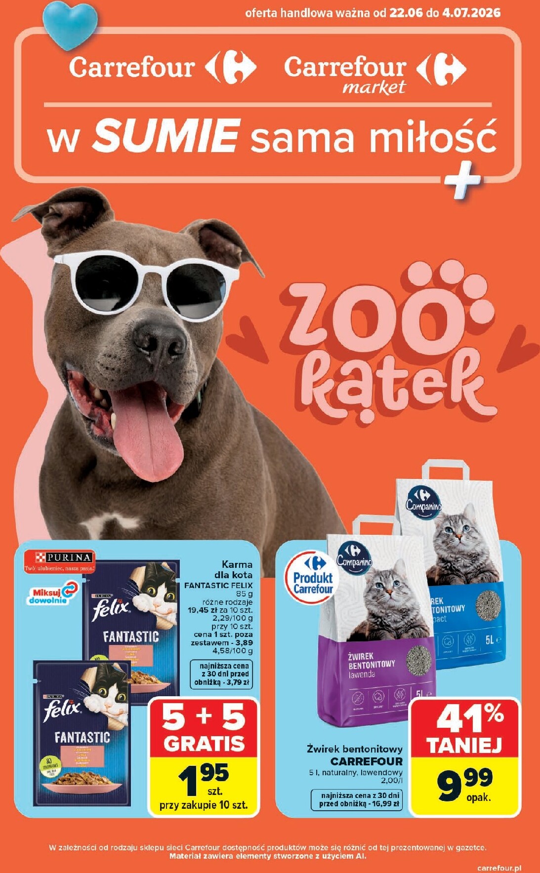 Nowa gazetka Carrefour - Zoo katek ważna od 22.06.2026 do 04.07.2026