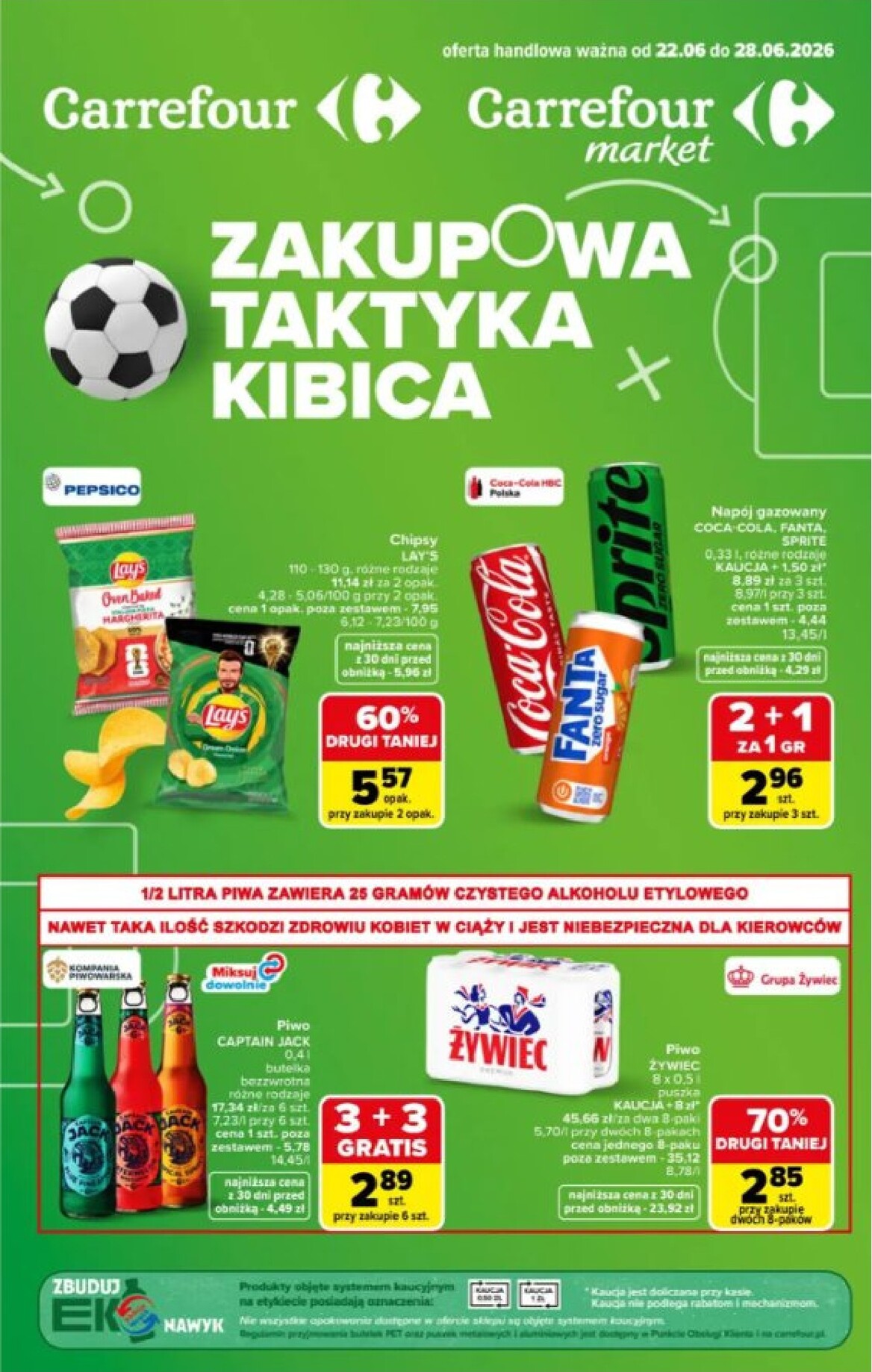 Aktualna gazetka Carrefour - Zakupowa Taktyka Kibica ważna od 22.06.2026 do 28.06.2026