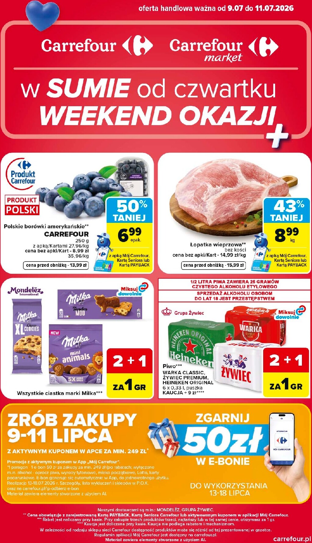Aktualna gazetka Carrefour - Weekend promek już od czwartku ważna od 09.07.2026 do 11.07.2026