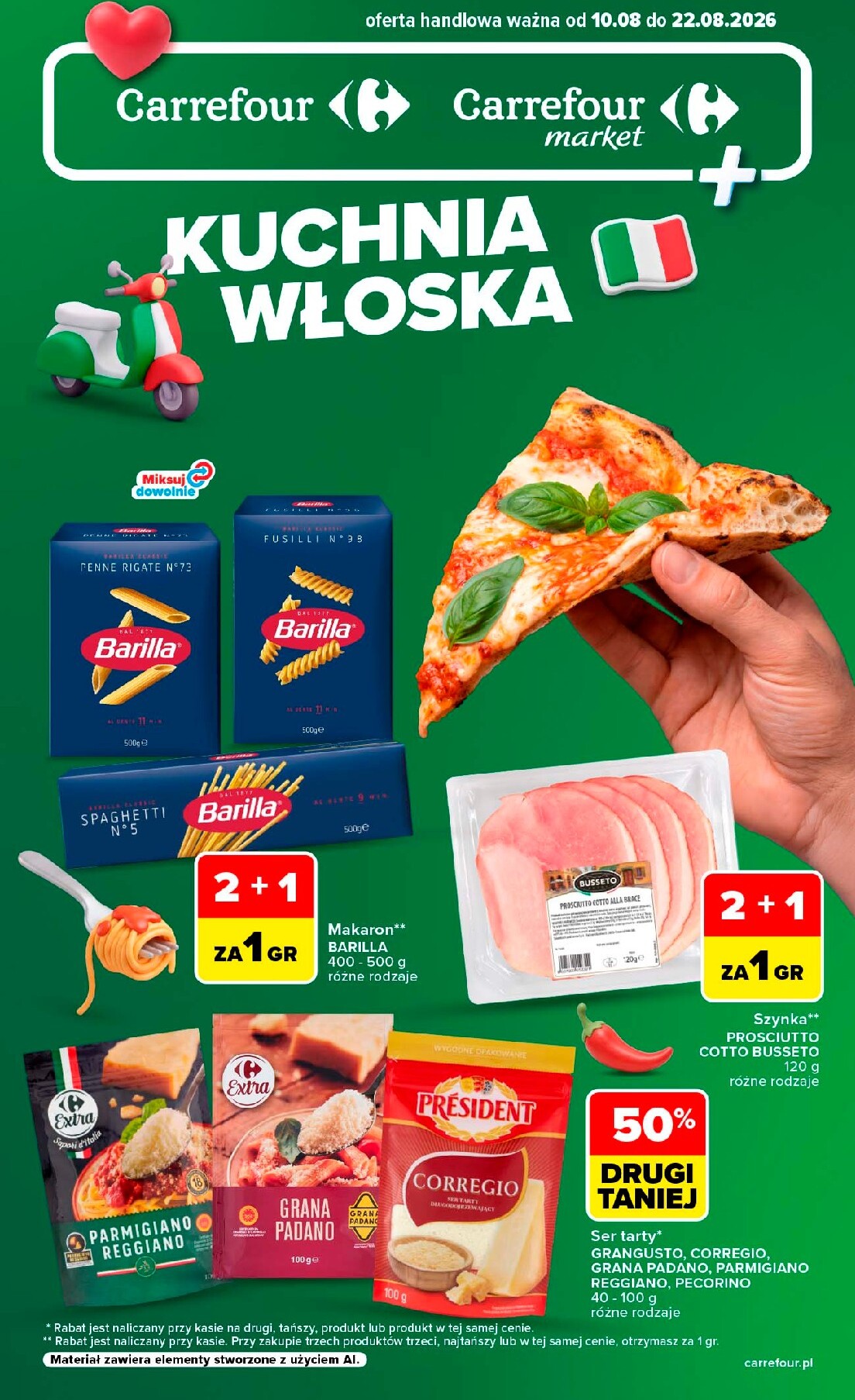 Nowa gazetka Carrefour - Kuchnia włoska ważna od 10.08.2026 do 22.08.2026