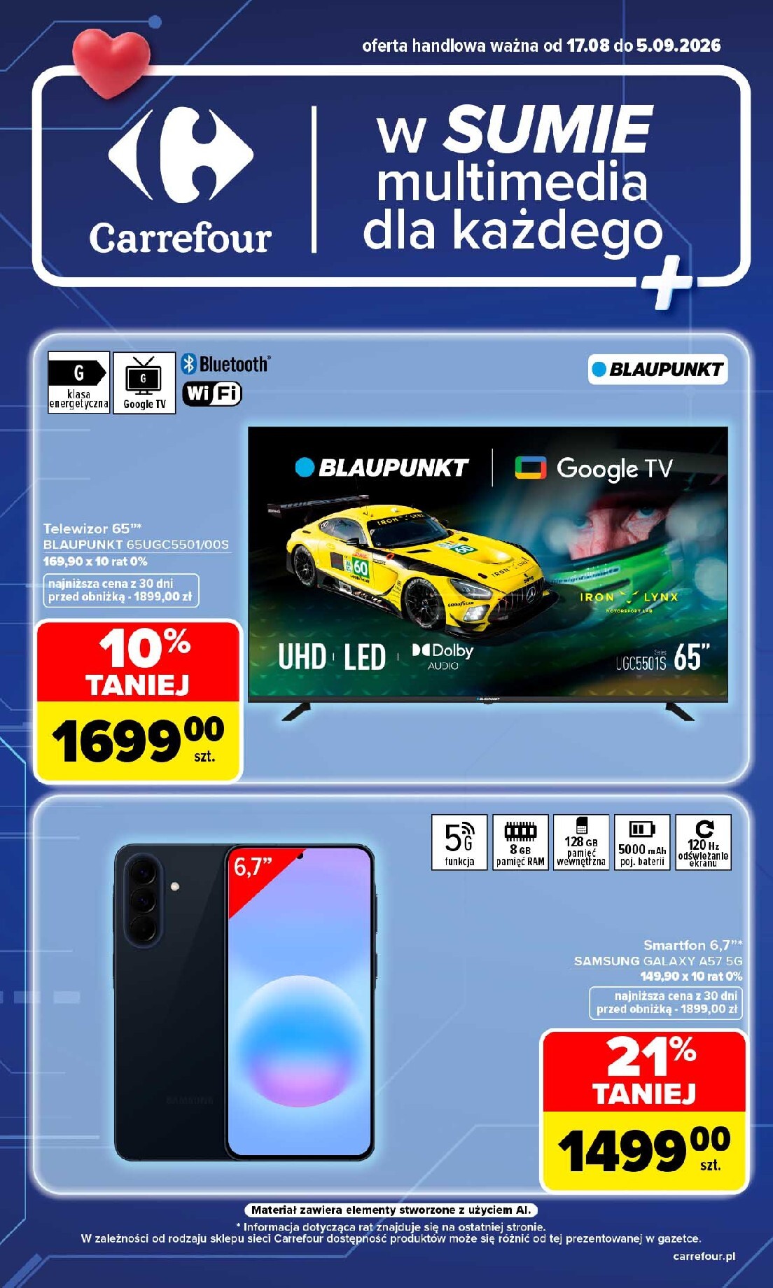 Nowa gazetka Carrefour - Multimedia ważna od 17.08.2026 do 05.09.2026