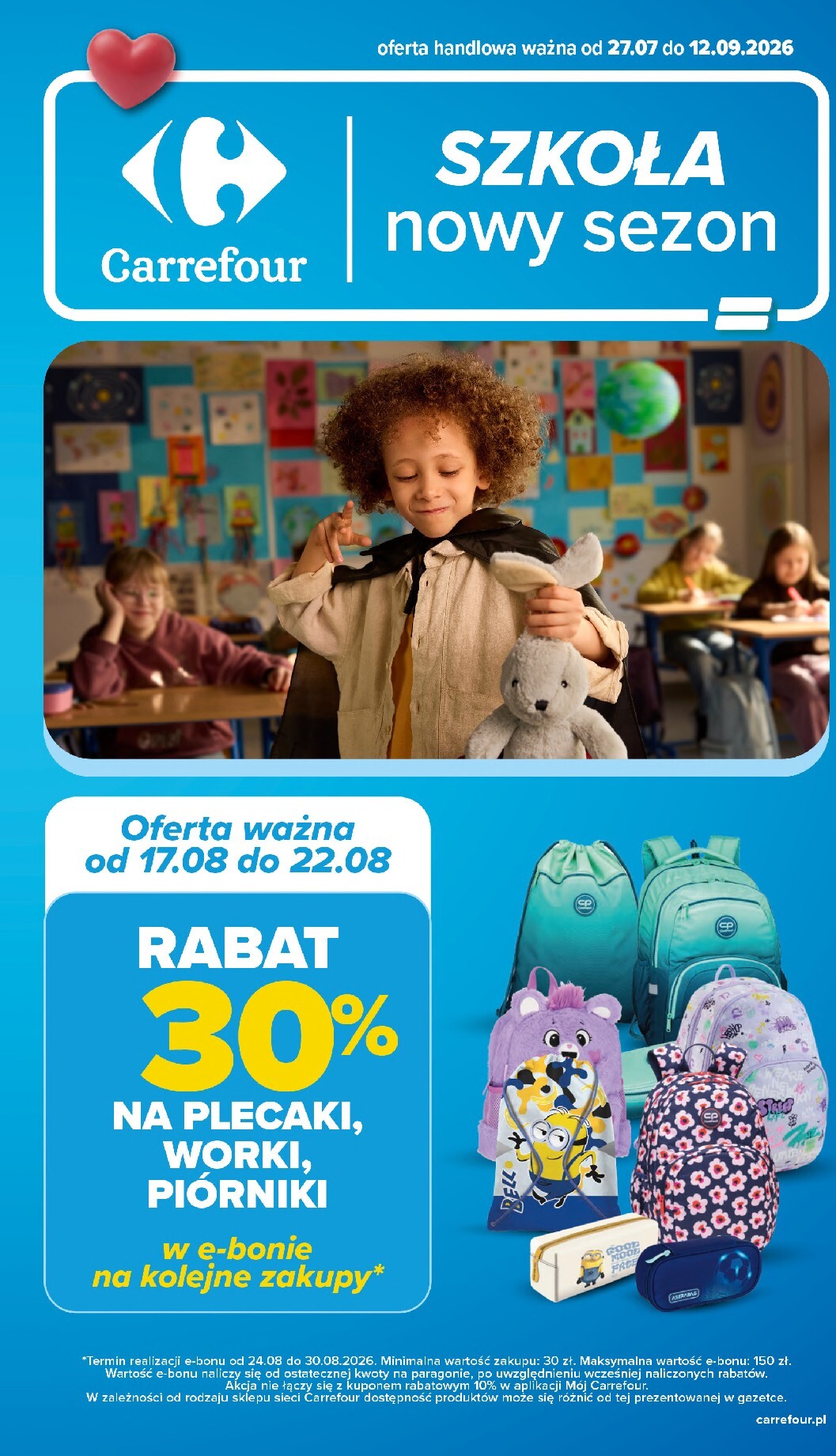 Aktualna gazetka Carrefour - Szkoła nowy sezon ważna od 15.08.2026 do 12.09.2026