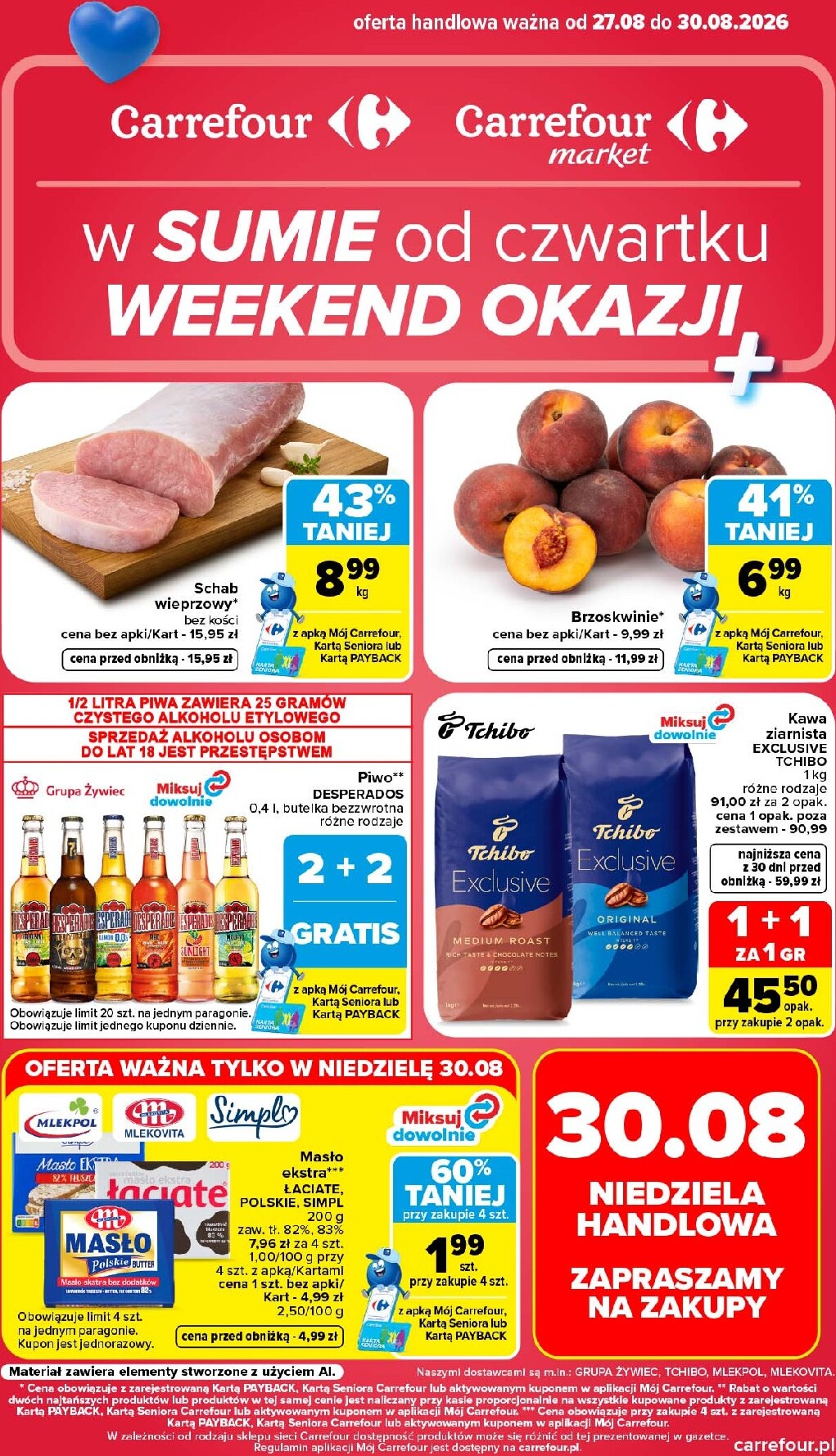 Aktualna gazetka Carrefour - Weekend okazji ważna od 27.08.2026 do 30.08.2026