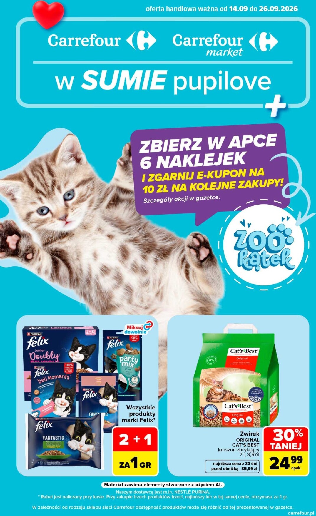 Nowa gazetka Carrefour - W sumie pupilove ważna od 14.09.2026 do 26.09.2026