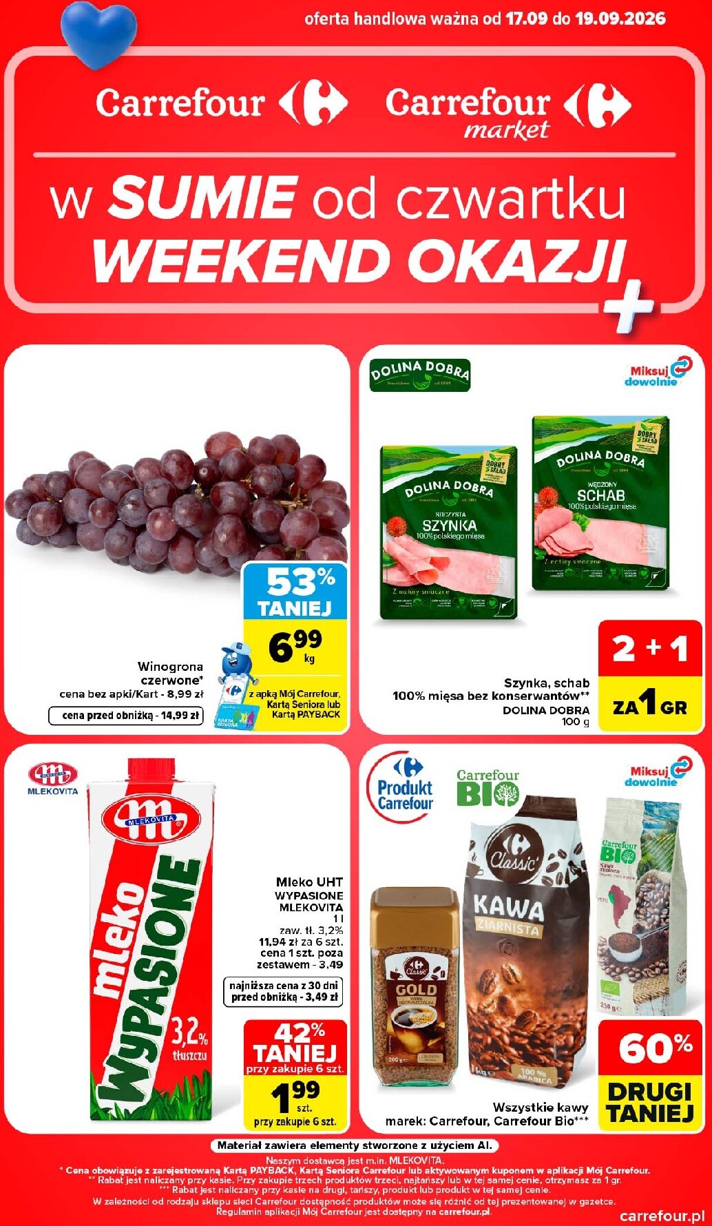 Nowa gazetka Carrefour - Weekend okazji już od czwartku ważna od 17.09.2026 do 19.09.2026