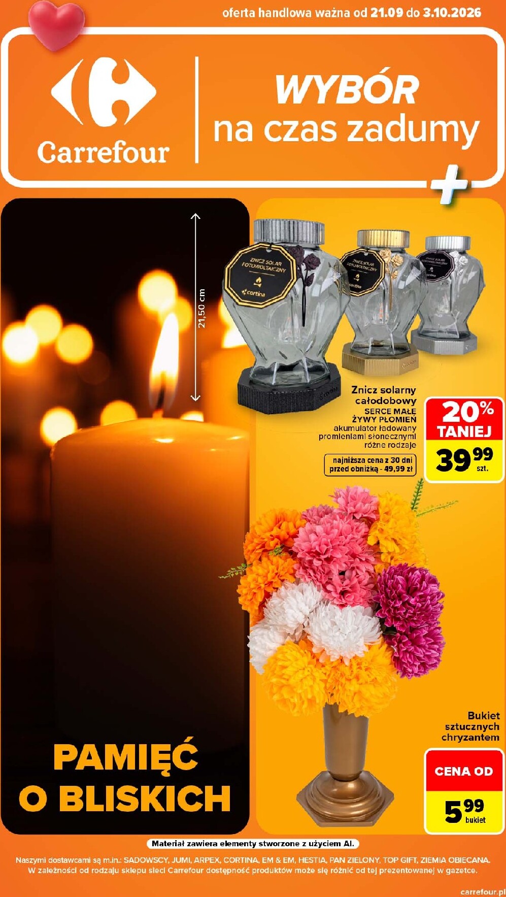 Nowa gazetka Carrefour - Wybór na czas zadumy ważna od 20.09.2026 do 03.10.2026