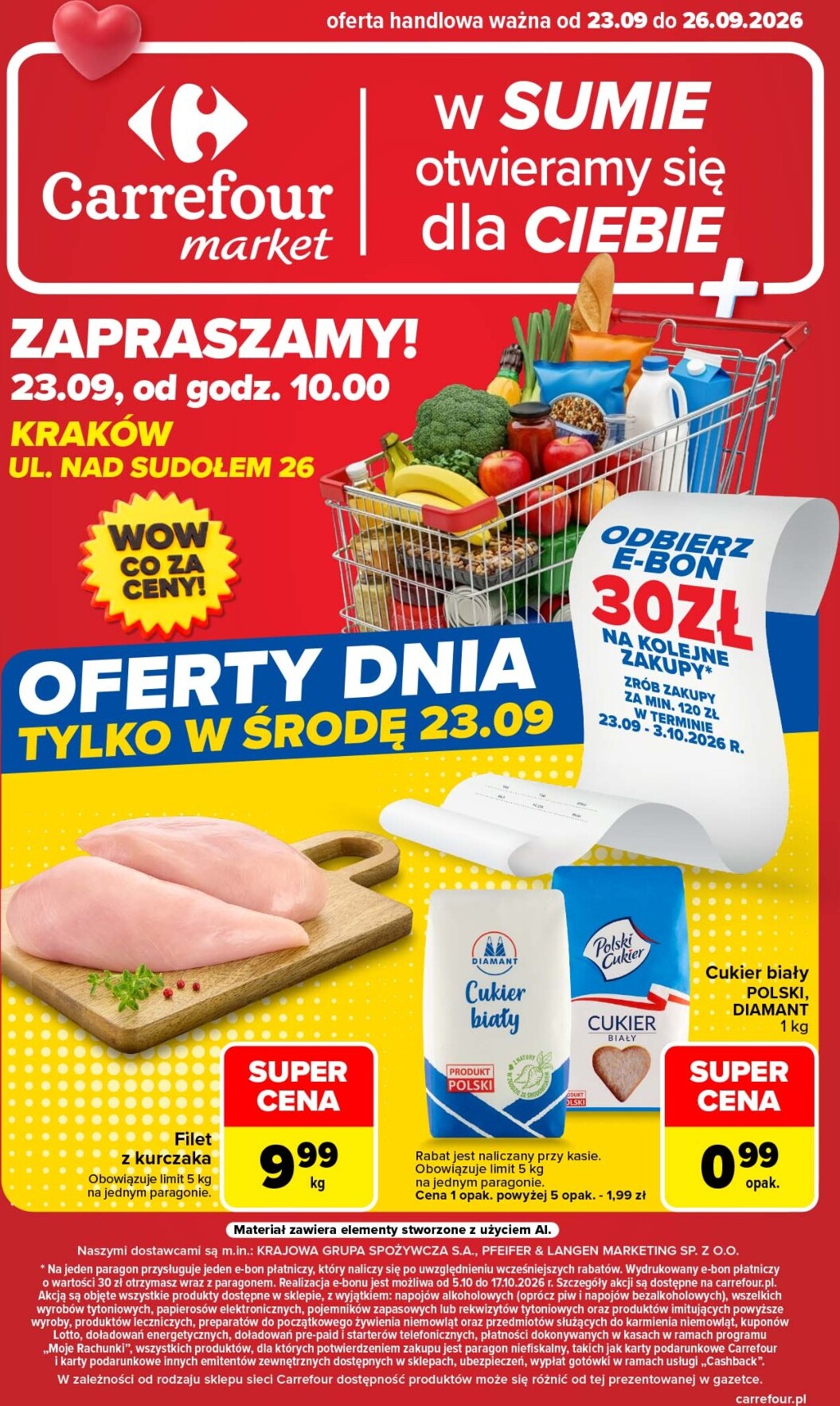 Nowa gazetka Carrefour - Sumie otwieramy się dla Ciebie ważna od 23.09.2026 do 26.09.2026
